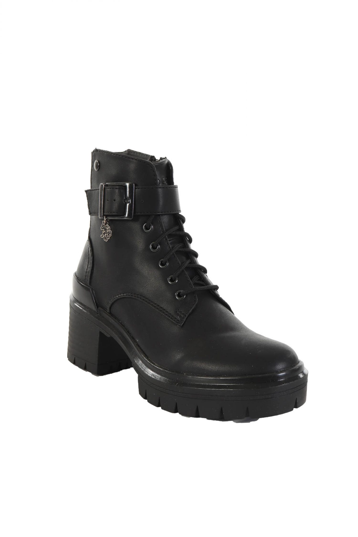 U.S. POLO ASSN. ΠΑΠΟΥΤΣΙΑ MΠΟΤΑΚΙΑ ΚΟΡΔΟΝΙΑ ΦΕΡΜΟΥΑΡ LOGO ΜΑΥΡΟ φωτογραφία