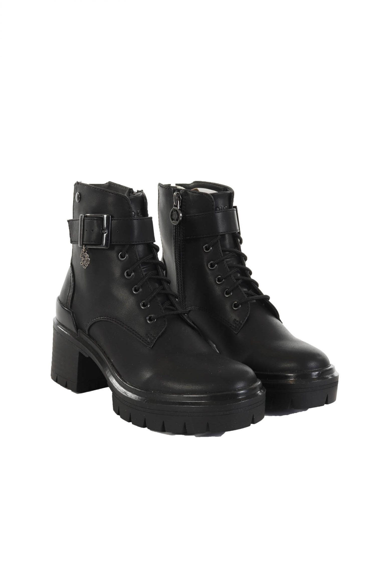 U.S. POLO ASSN. ΠΑΠΟΥΤΣΙΑ MΠΟΤΑΚΙΑ ΚΟΡΔΟΝΙΑ ΦΕΡΜΟΥΑΡ LOGO ΜΑΥΡΟ φωτογραφία