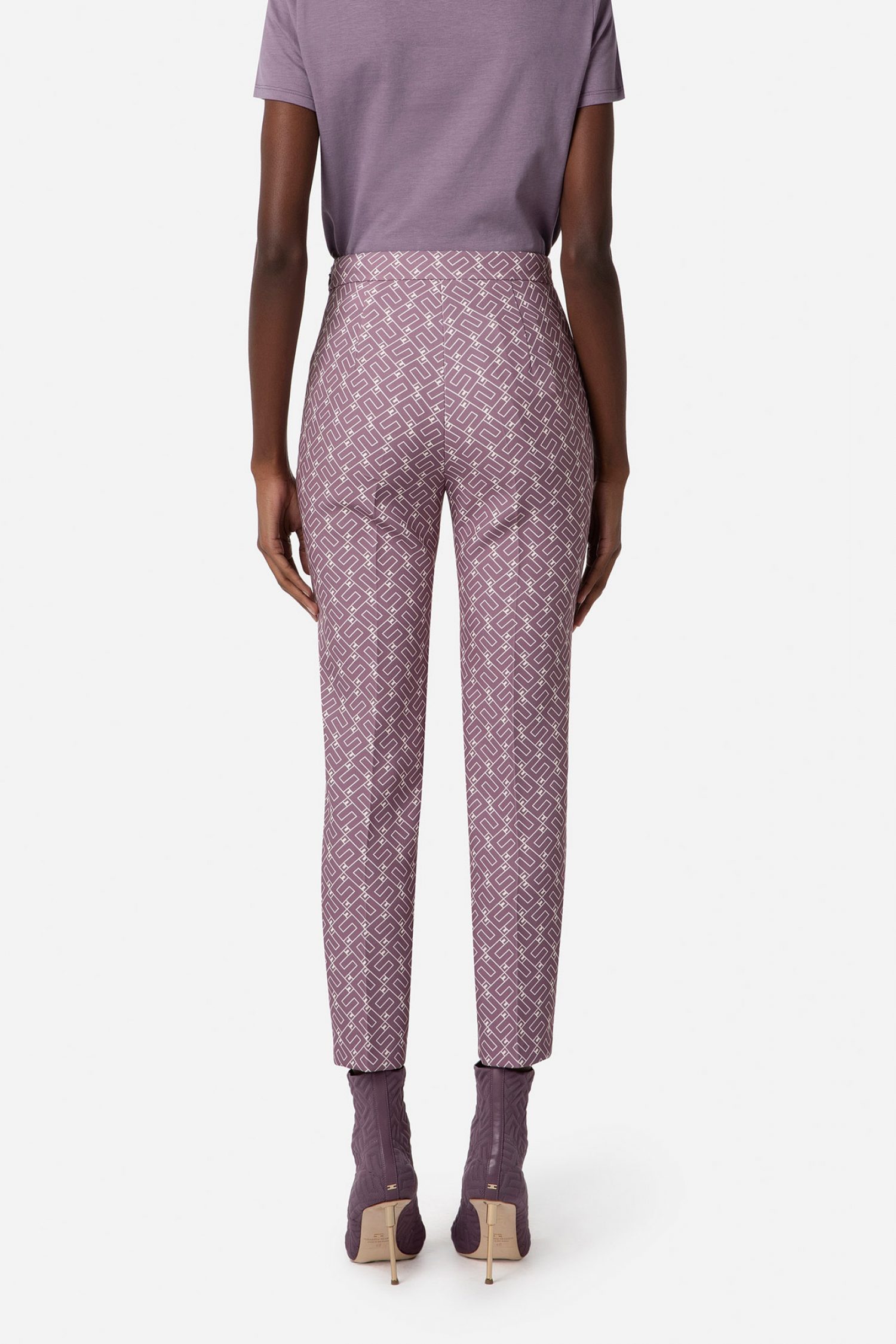 ELISABETTA FRANCHI ΠΑΝΤΕΛΟΝΙ ΨΗΛΟΜΕΣΟ LOGO ΜΩΒ φωτογραφία