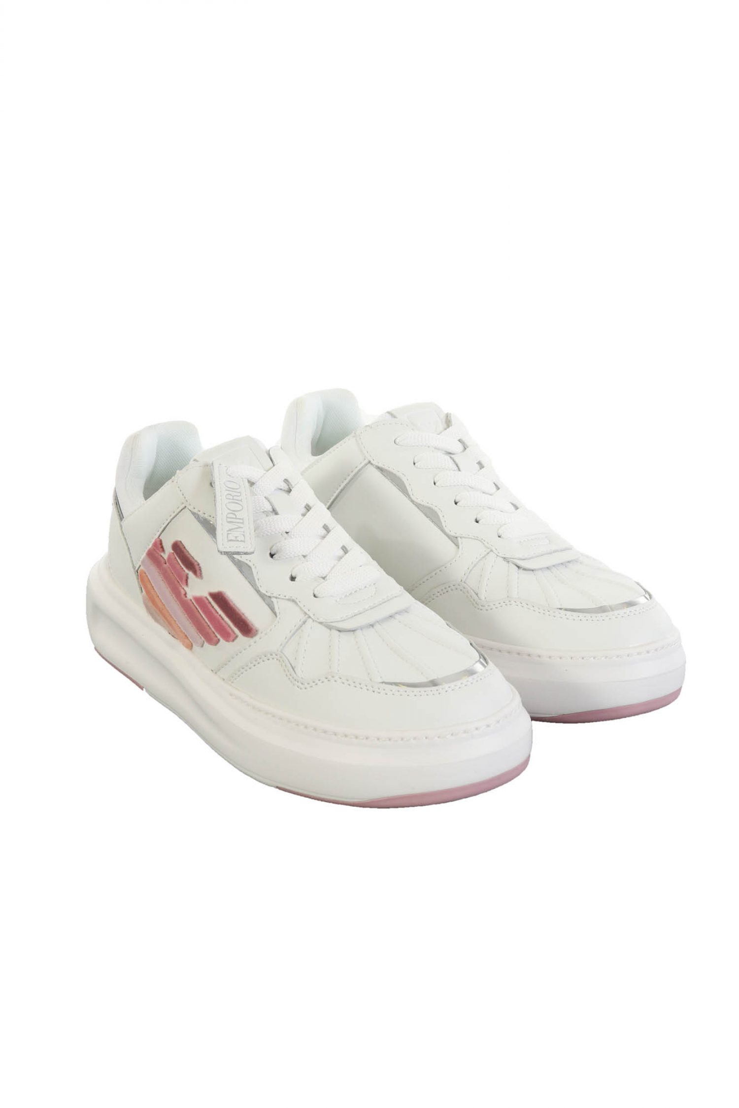 EMPORIO ARMANI ΠΑΠΟΥΤΣΙΑ SNEAKERS LOGO ΛΕΥΚΟ φωτογραφία