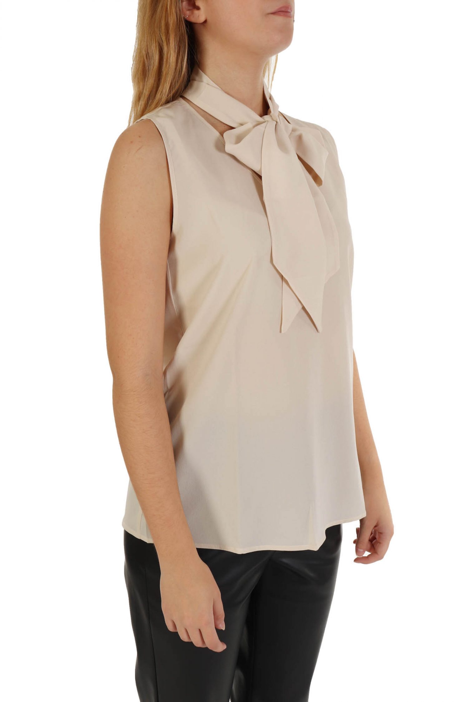 MARELLA EMME TOP BURANO V-NECK ΓΡΑΒΑΤΑ ΜΠΕΖ