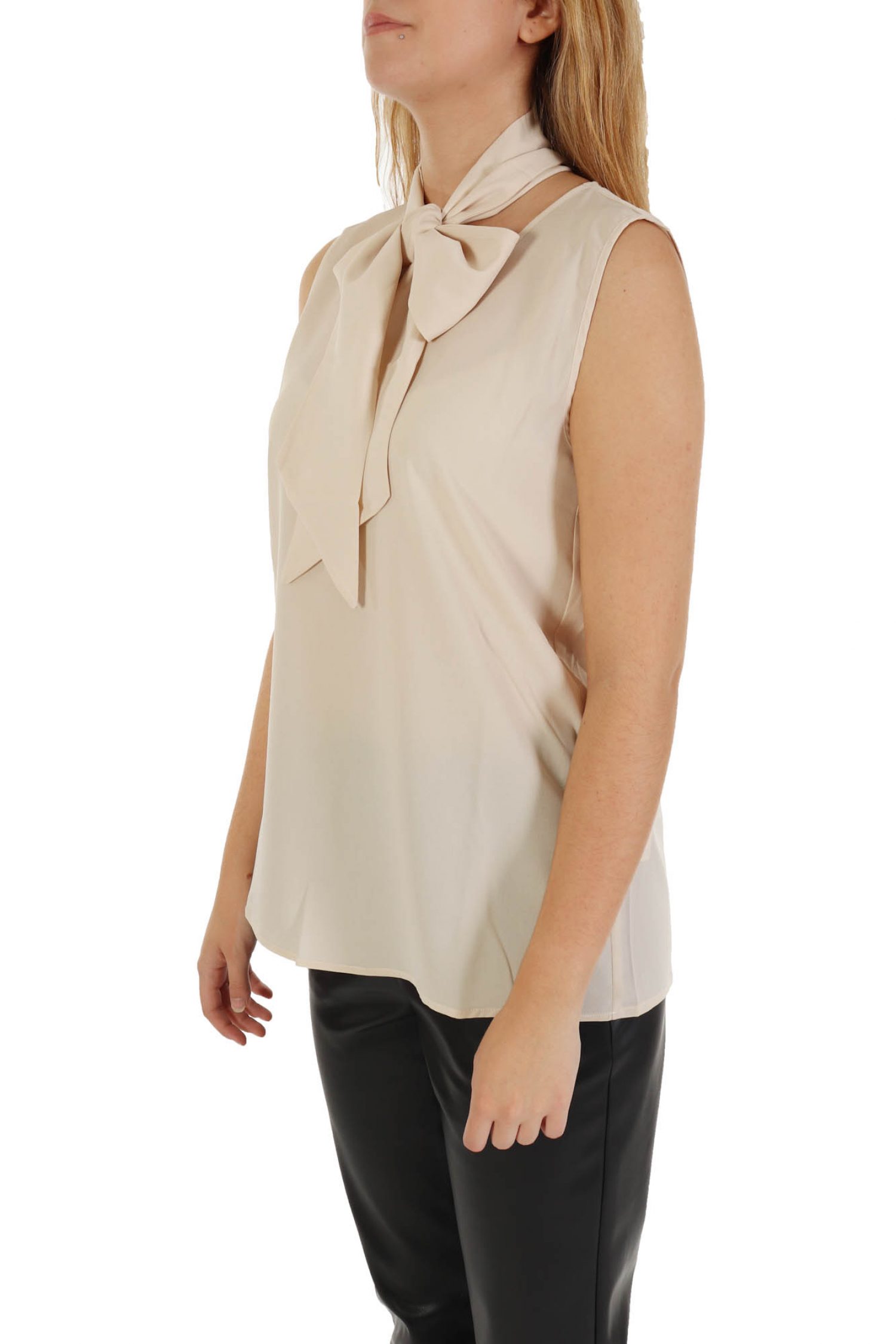 MARELLA EMME TOP BURANO V-NECK ΓΡΑΒΑΤΑ ΜΠΕΖ