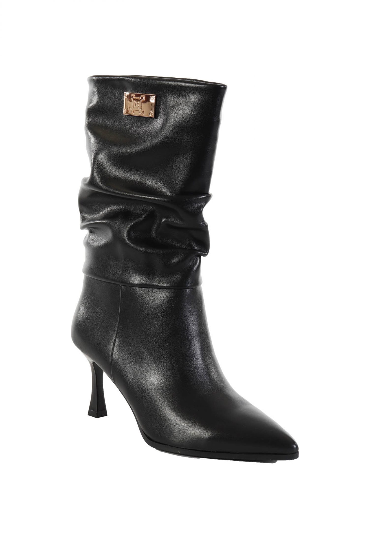 LAURA BIAGIOTTI ΠΑΠΟΥΤΣΙΑ MΠΟΤΑΚΙΑ ΣΟΥΡΑ ΜΕΤΑΛΛΙΚΟ LOGO MAYΡΟ φωτογραφία