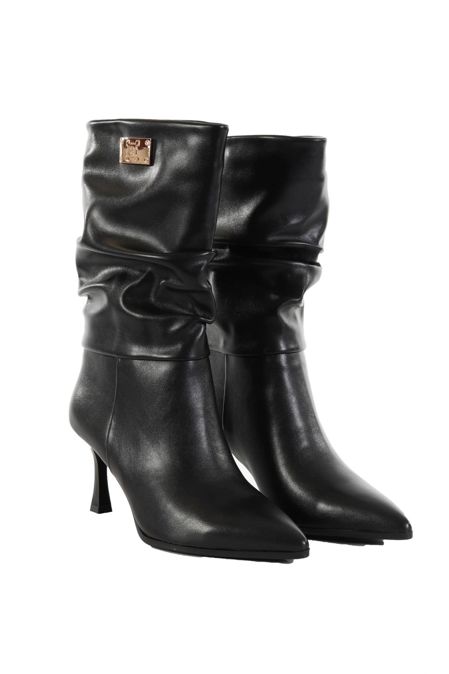 LAURA BIAGIOTTI ΠΑΠΟΥΤΣΙΑ MΠΟΤΑΚΙΑ ΣΟΥΡΑ ΜΕΤΑΛΛΙΚΟ LOGO MAYΡΟ φωτογραφία