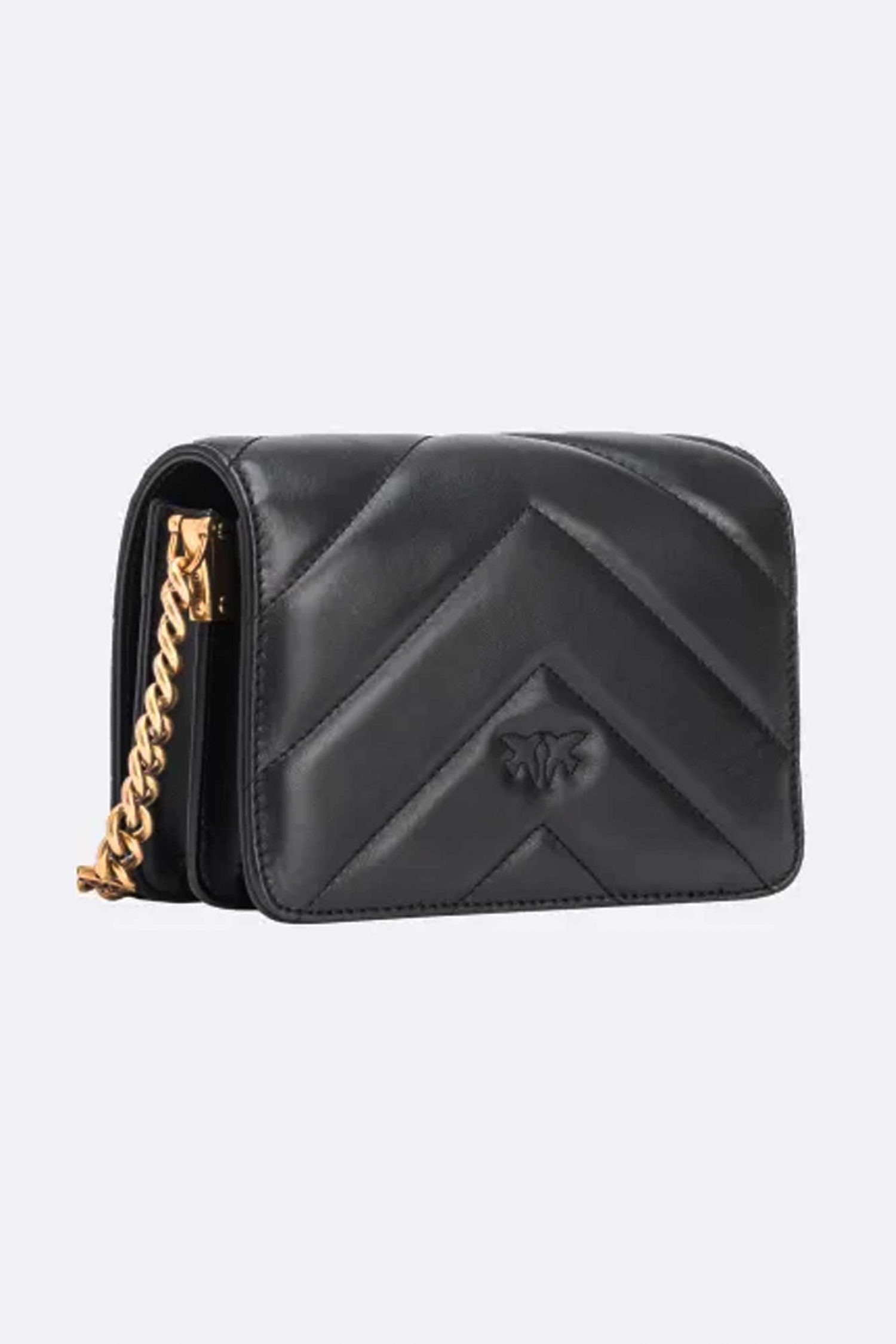 PINKO ΤΣΑΝΤΑΚΙ LOVE CLICK MINI SHEEP NAPPA BIG CHEVRON ΜΑΥΡΟ φωτογραφία