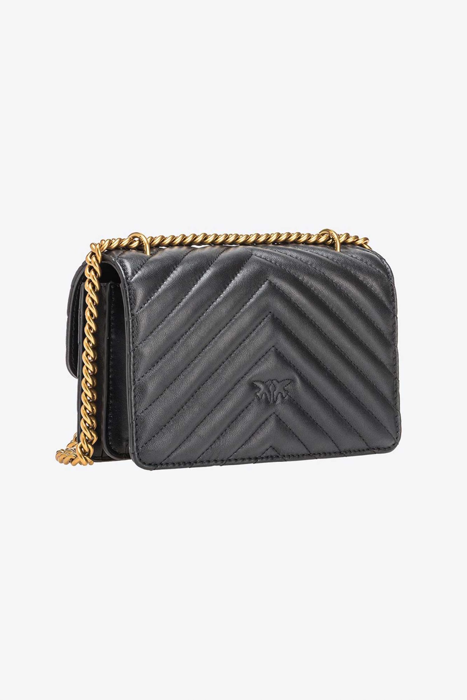 PINKO ΤΣΑΝΤΑΚΙ CROSSBODY LOVE ONE MINI DC LOGO ΜΑΥΡΟ φωτογραφία