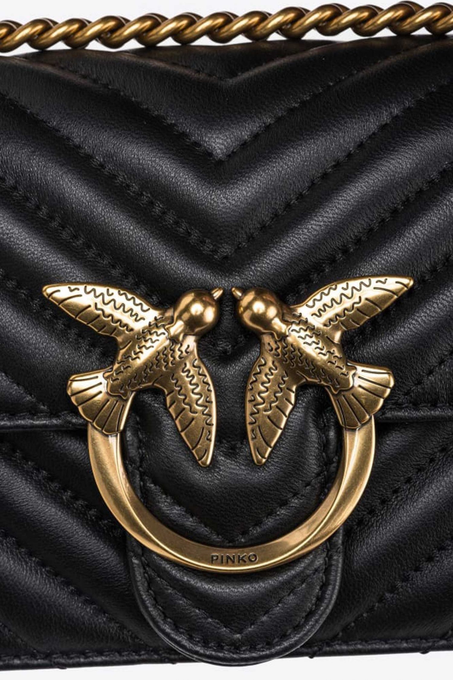 PINKO ΤΣΑΝΤΑΚΙ CROSSBODY LOVE ONE MINI DC LOGO ΜΑΥΡΟ φωτογραφία