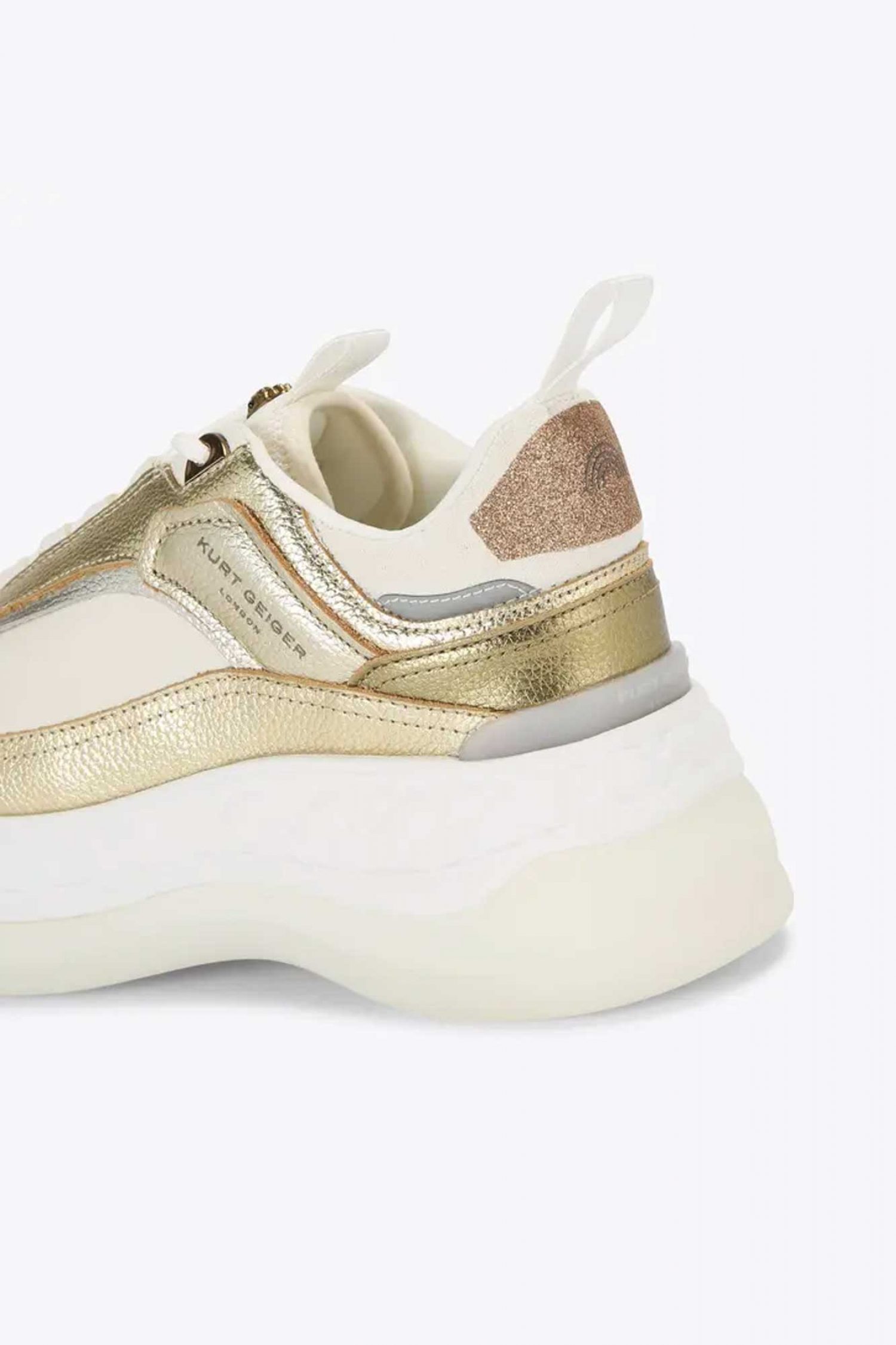KURT GEIGER ΠΑΠΟΥΤΣΙΑ SNEAKERS KENSINGTON PUMP LOGO ΧΡΥΣΟ / ΛΕΥΚΟ φωτογραφία