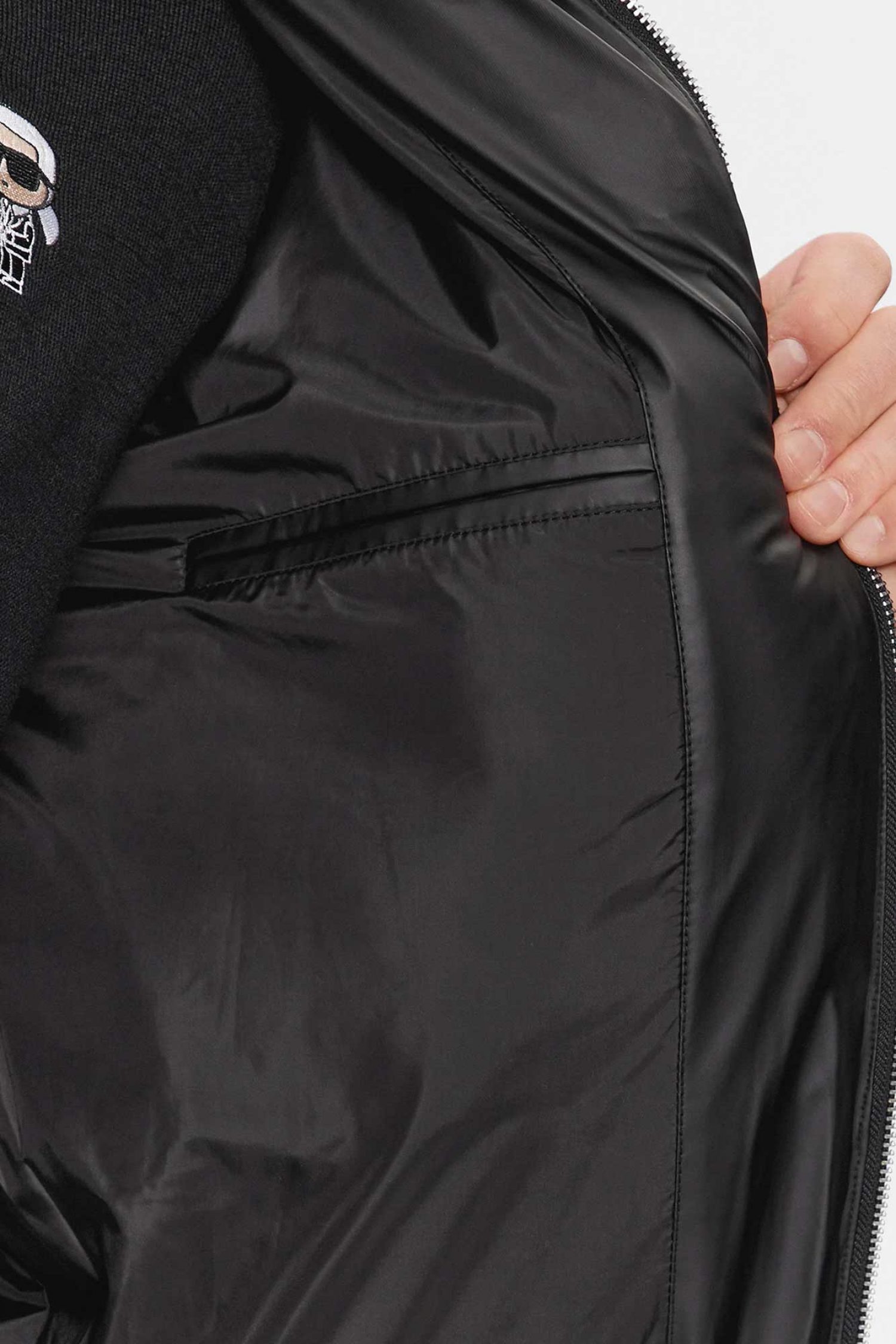 KARL LAGERFELD ΜΠΟΥΦΑΝ BOMBER LOGO ΜΑΥΡΟ