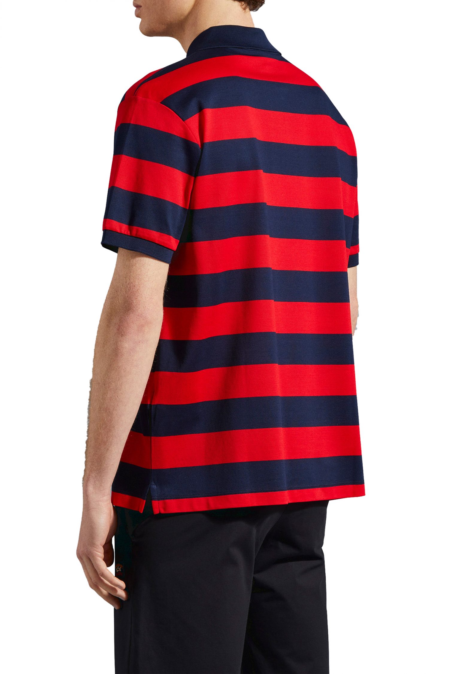 PAUL&SHARK POLO LOGO DOUBLE MERCERIZED ΡΙΓΕ KOKKINO-ΜΠΛΕ φωτογραφία