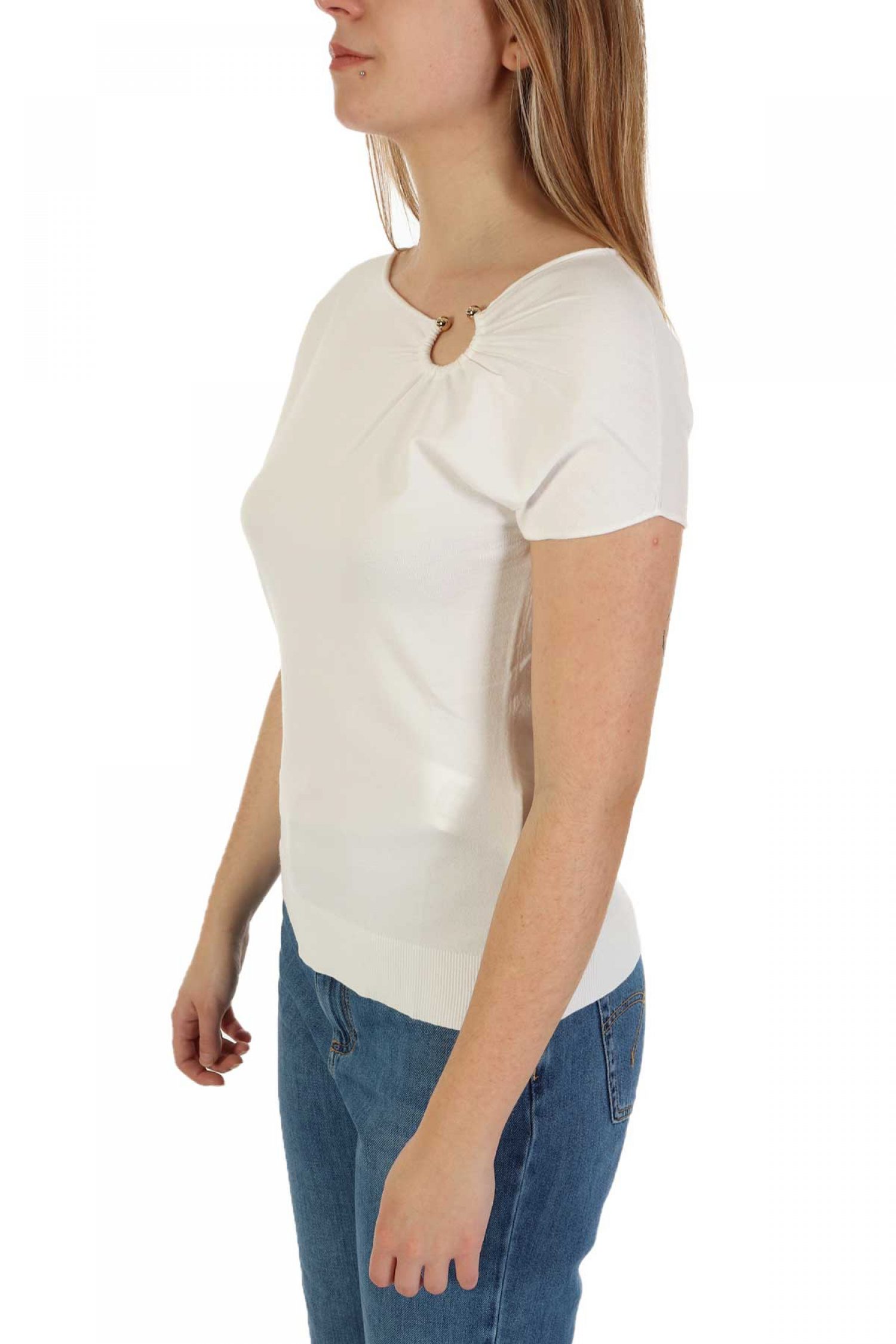 MARELLA ΜΠΛΟΥΖΑ BAOBAB ΛΕΠΤΟΜΕΡΕΙΑ ΛΑΙΜΟΣ ΛΕΥΚΟ φωτογραφία