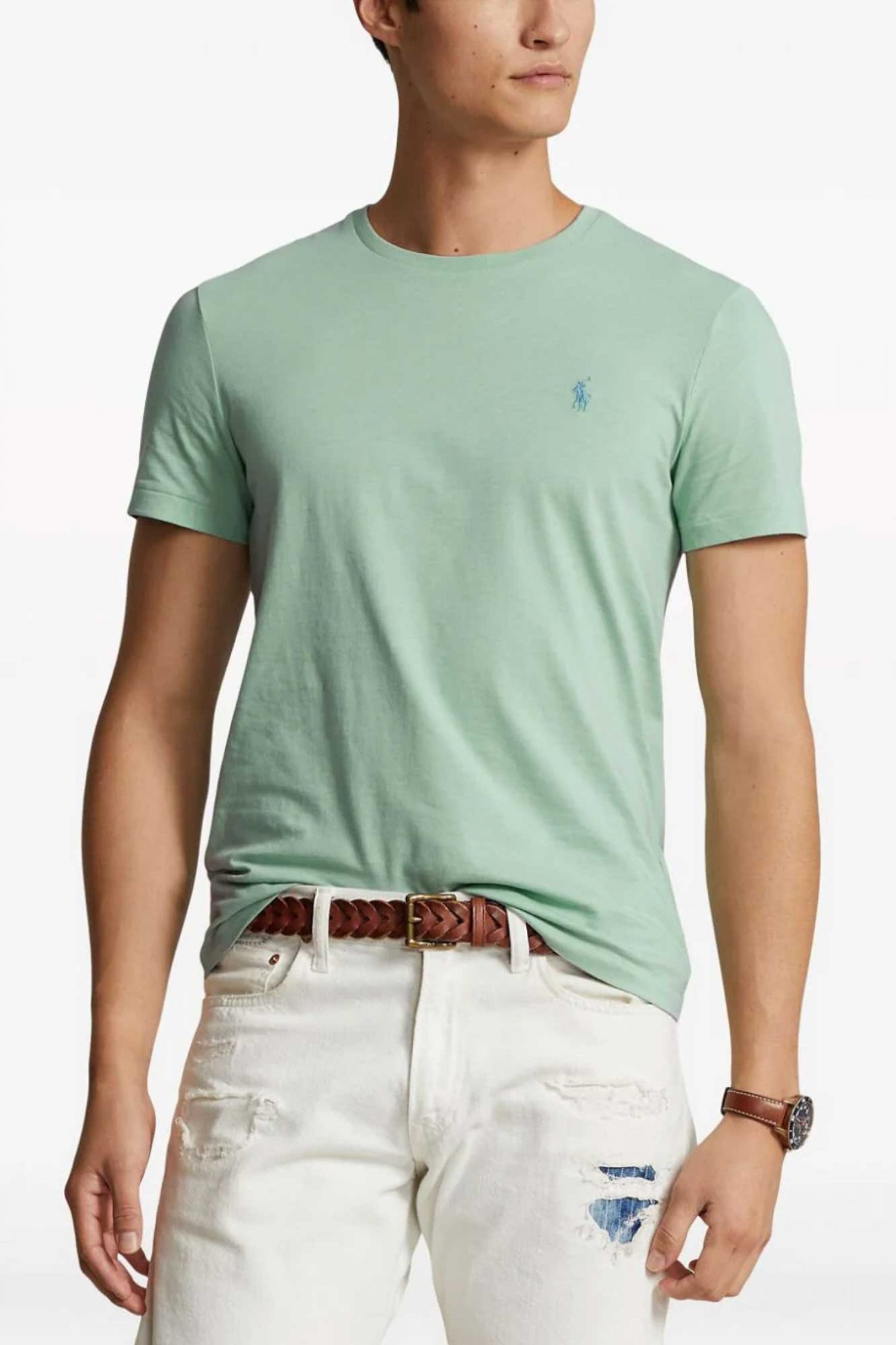 RALPH LAUREN T-SHIRT LOGO CUSTOM SLIM FIT ΜΕΝΤΑ φωτογραφία