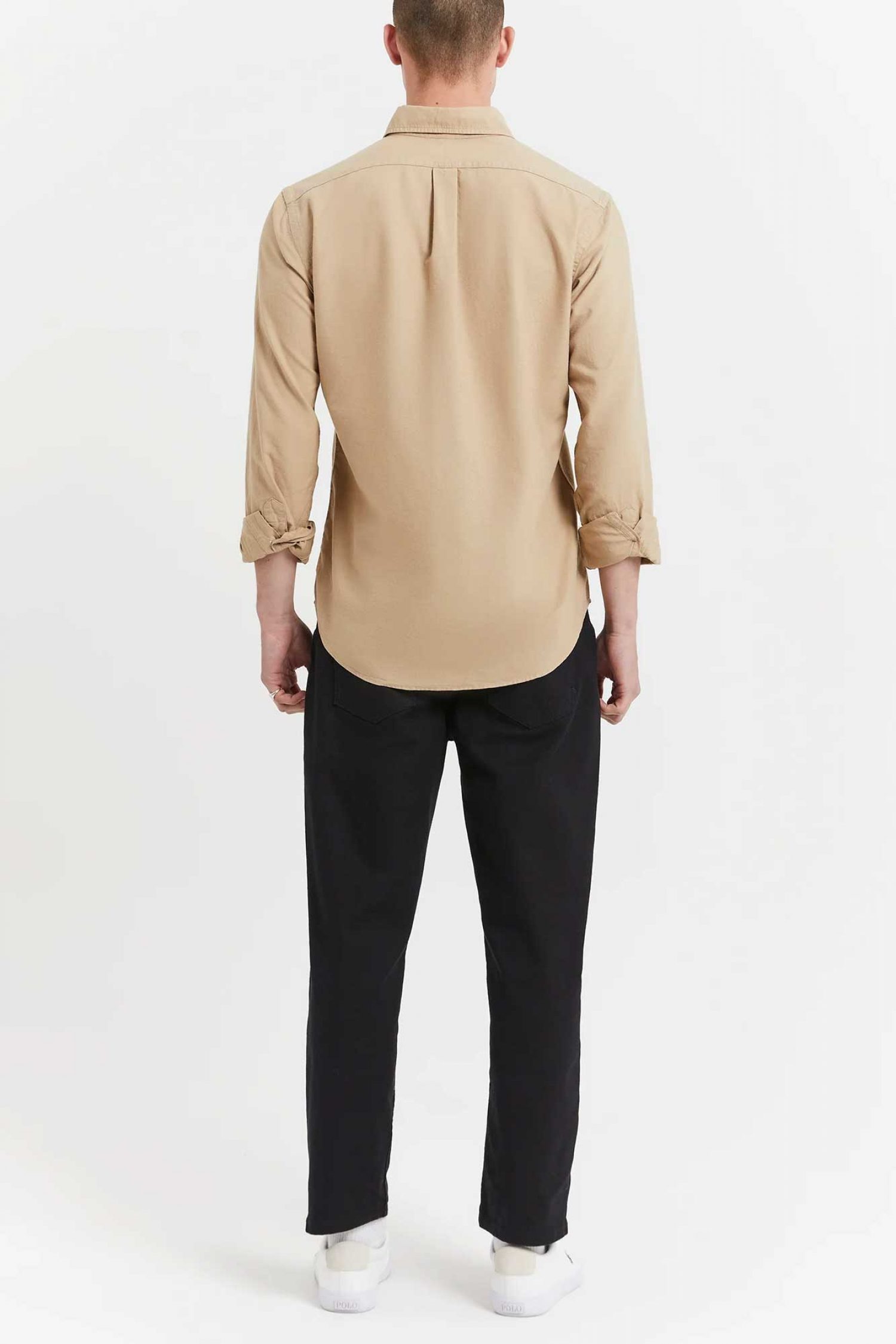 RALPH LAUREN ΠΟΥΚΑΜΙΣΟ BUTTON DOWN CUSTOM FIT LOGO ΜΠΕΖ