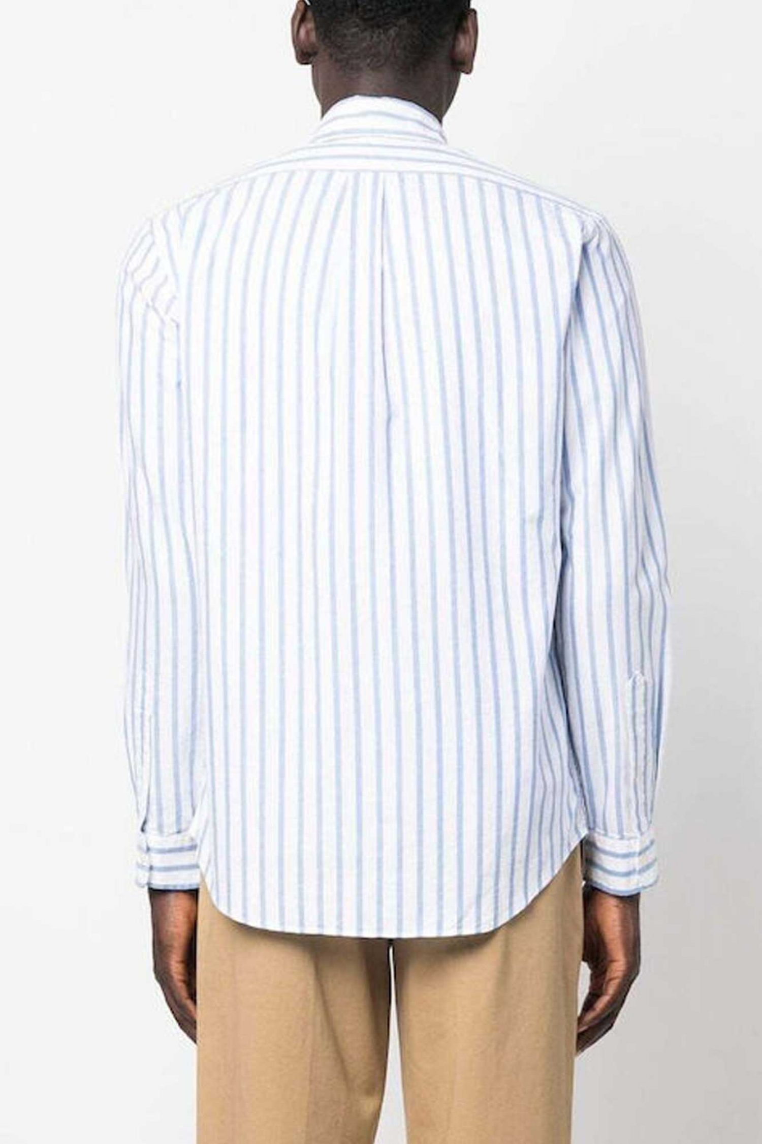 RALPH LAUREN ΠΟΥΚΑΜΙΣΟ ΡΙΓΕ BUTTON DOWN OXFORD CUSTOM FIT ΣΙΕΛ-ΛΕΥΚΟ φωτογραφία