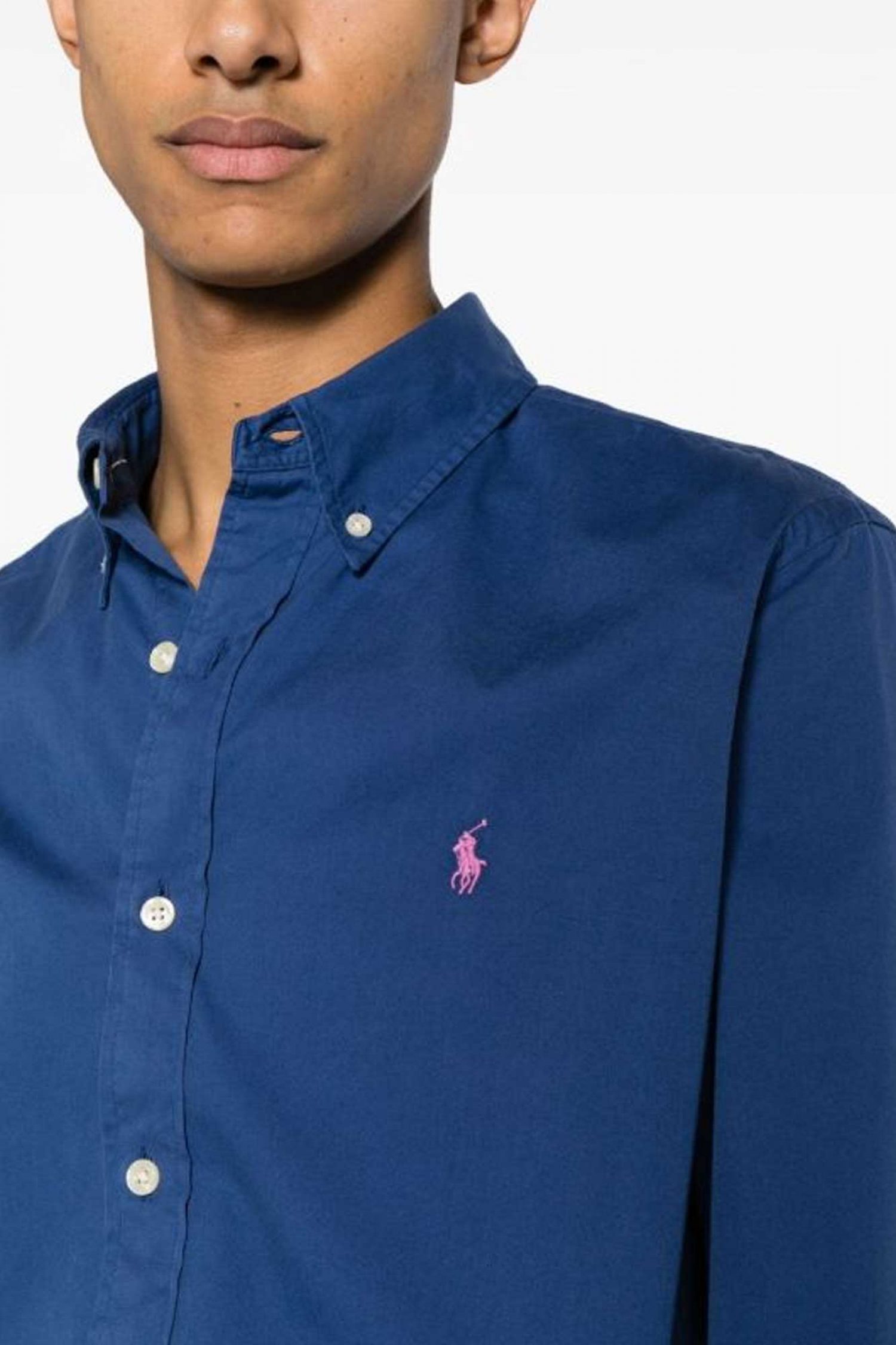 RALPH LAUREN ΠΟΥΚΑΜΙΣΟ BUTTON DOWN CUSTOM FIT FEATHER WEIGHT TWILL ΡΑΦ ΜΠΛΕ φωτογραφία