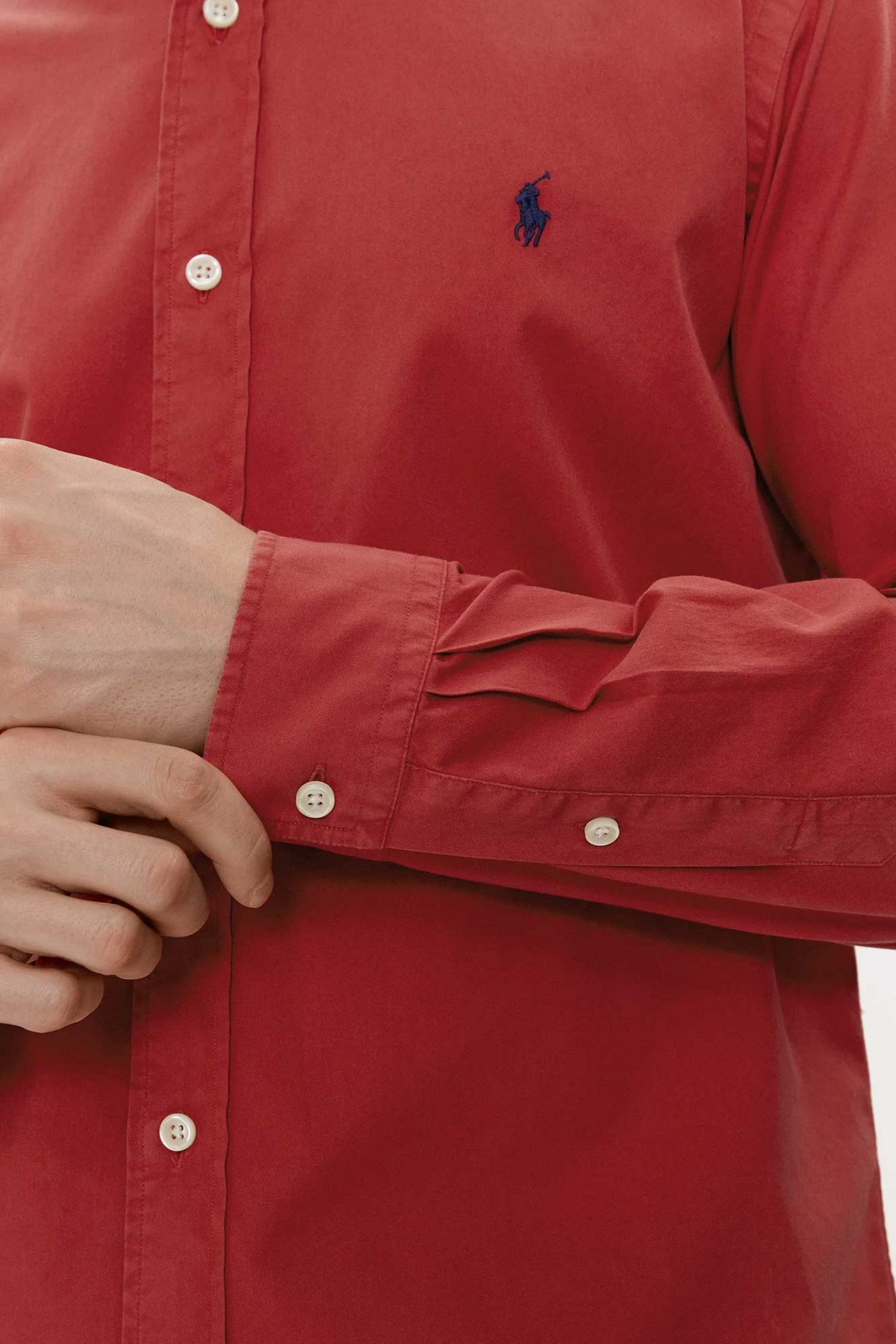 RALPH LAUREN ΠΟΥΚΑΜΙΣΟ BUTTON DOWN CUSTOM FIT FEATHER WEIGHT TWILL ΚΟΡΑΛΙ φωτογραφία