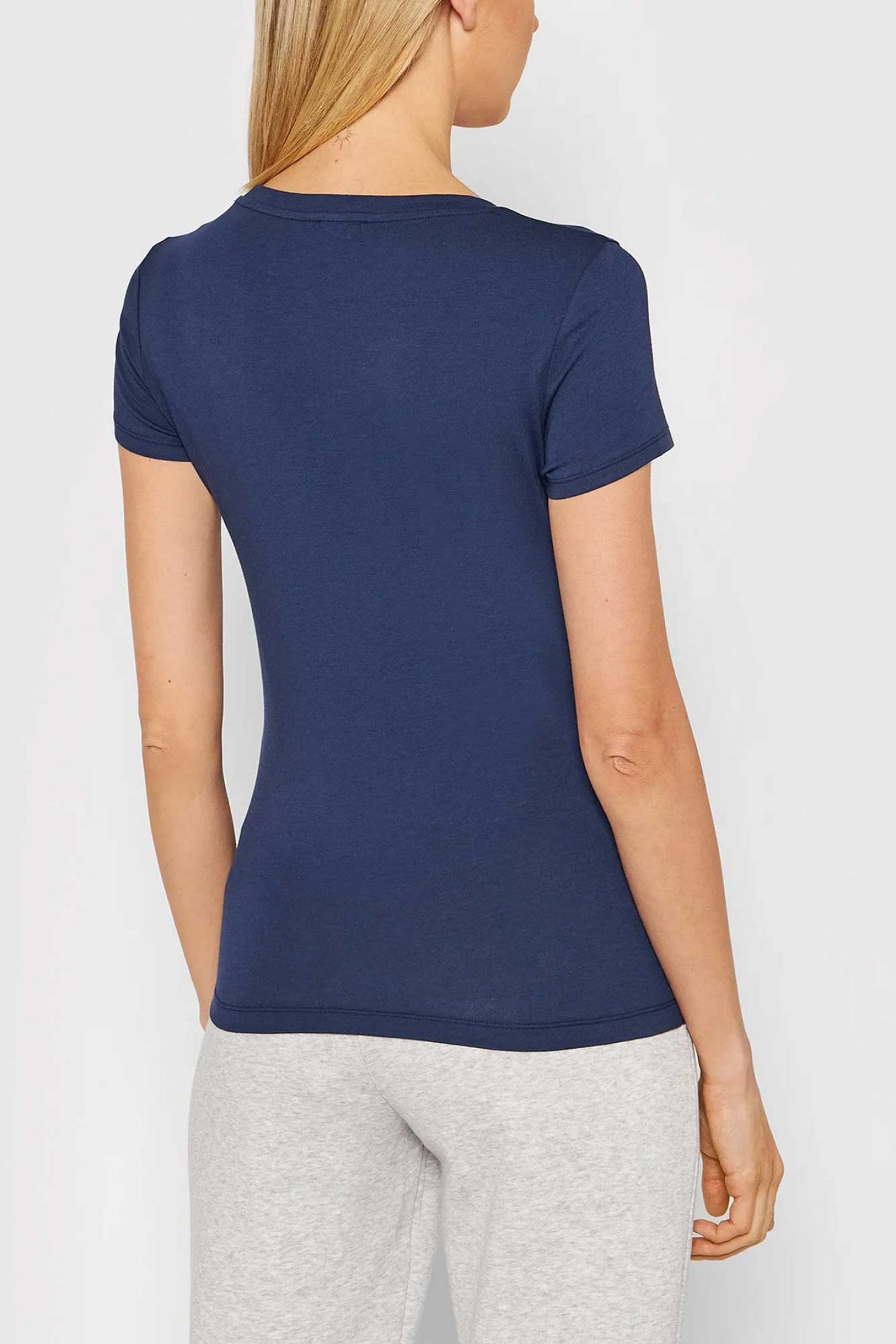 ARMANI 7 T-SHIRT ΛΑΙΜΟΚΟΨΗ LOGO ΜΠΛΕ φωτογραφία