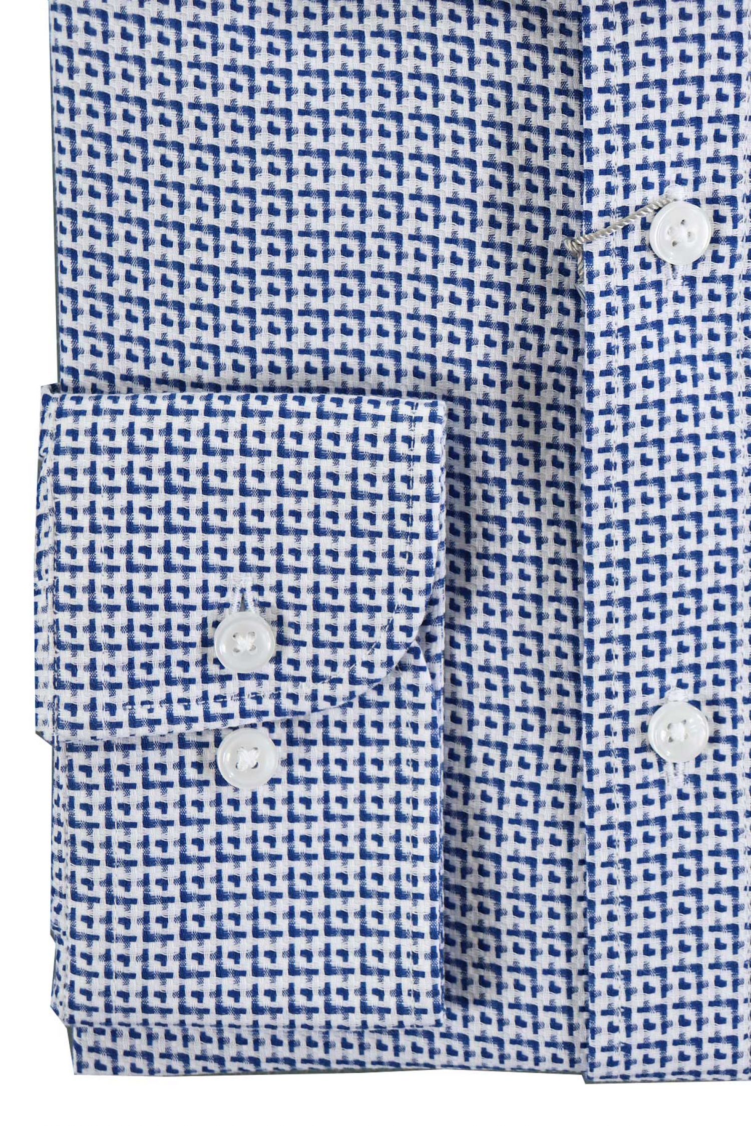 MICHAEL KORS ΠΟΥΚΑΜΙΣΟ ΜΙΚΡΟΣΧΕΔΙΟ SLIM FIT STRETCH ΜΠΛΕ-ΛΕΥΚΟ φωτογραφία