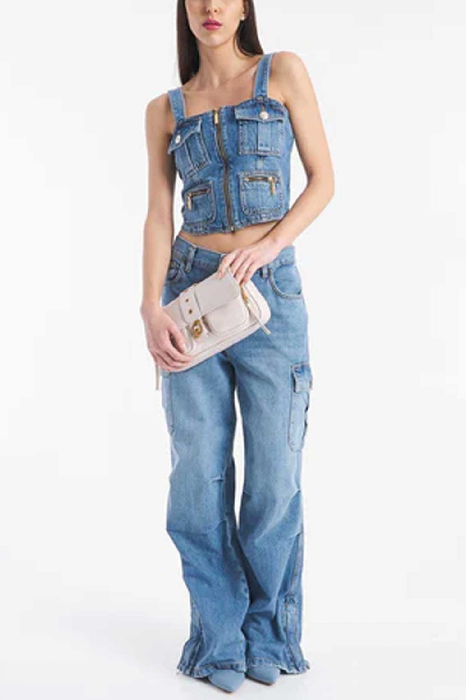 LIU JO DENIM TOP ΤΣΕΠΕΣ ΦΕΡΜΟΥΑΡ ΜΠΛΕ φωτογραφία