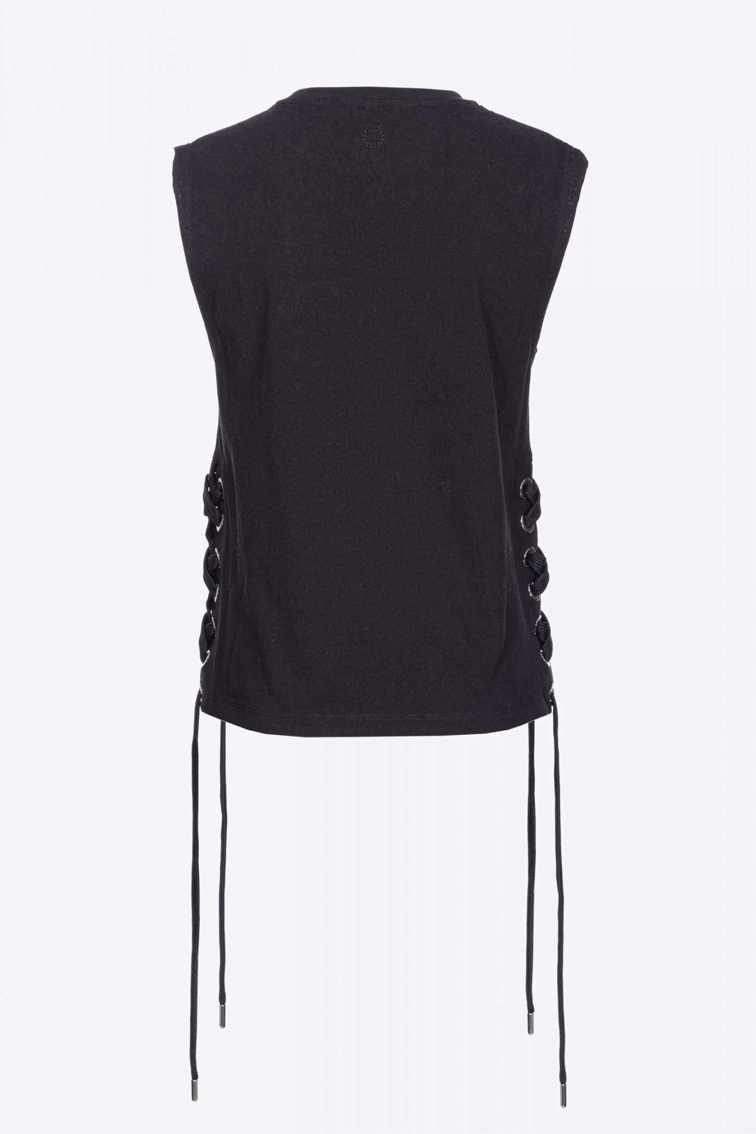 PINKO T-SHIRT TAXI DRIVER ΚΟΡΔΟΝΙΑ ΠΛΑΙ ΜΑΥΡΟ φωτογραφία