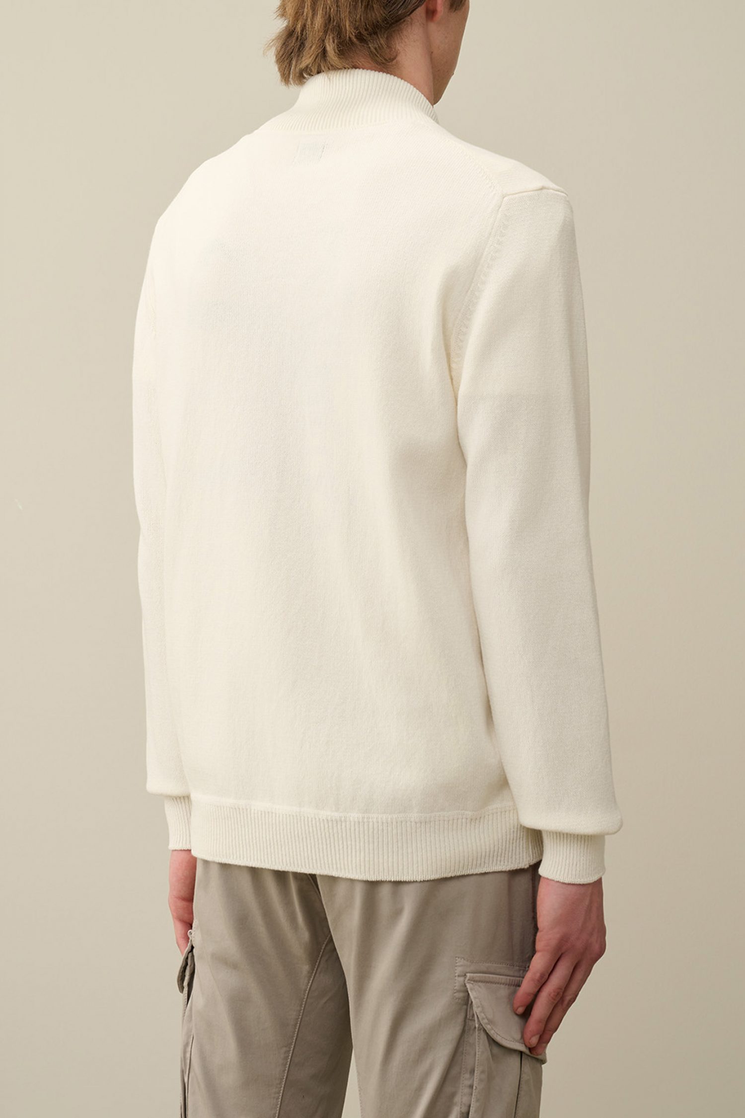 C.P. COMPANY ΠΛΕΚΤΟ FULL ZIP ΕΚΡΟΥ φωτογραφία