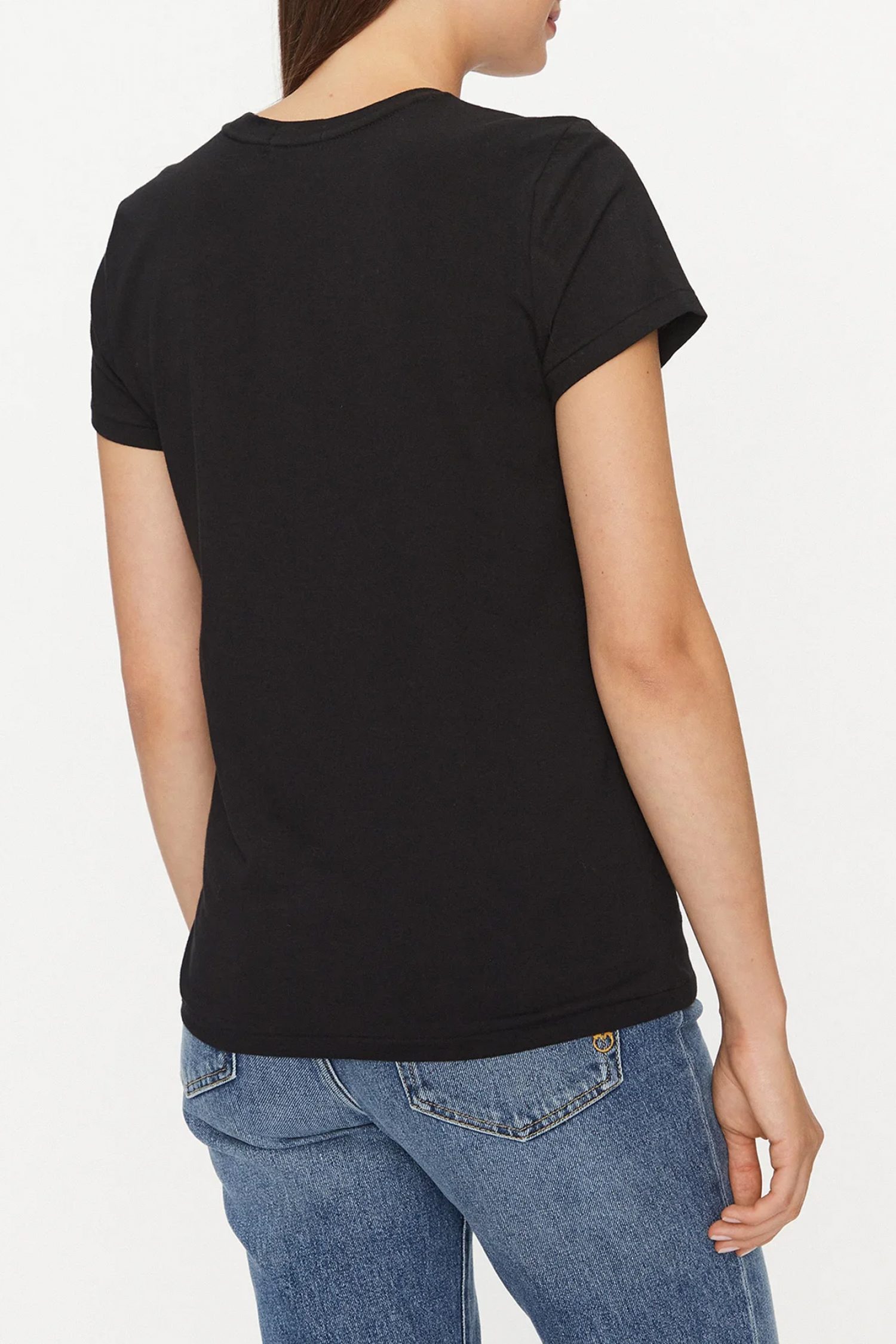 RALPH LAUREN T-SHIRT ΛΑΙΜΟΚΟΨΗ LOGO ΜΑΥΡΟ φωτογραφία