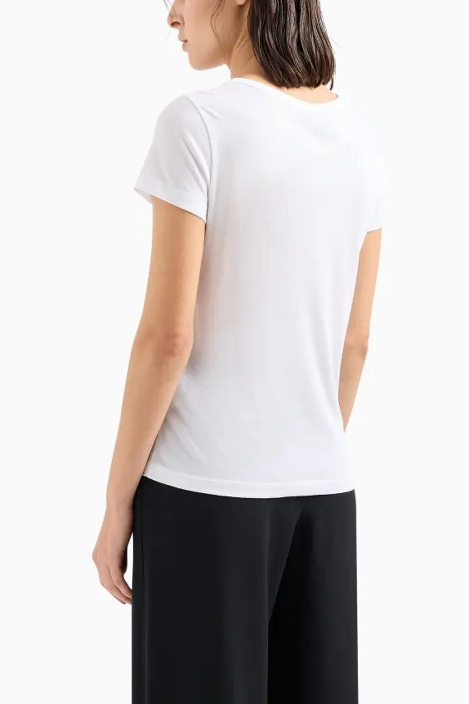 EMPORIO ARMANI T-SHIRT V-NECK LOGO ΛΕΥΚΟ φωτογραφία