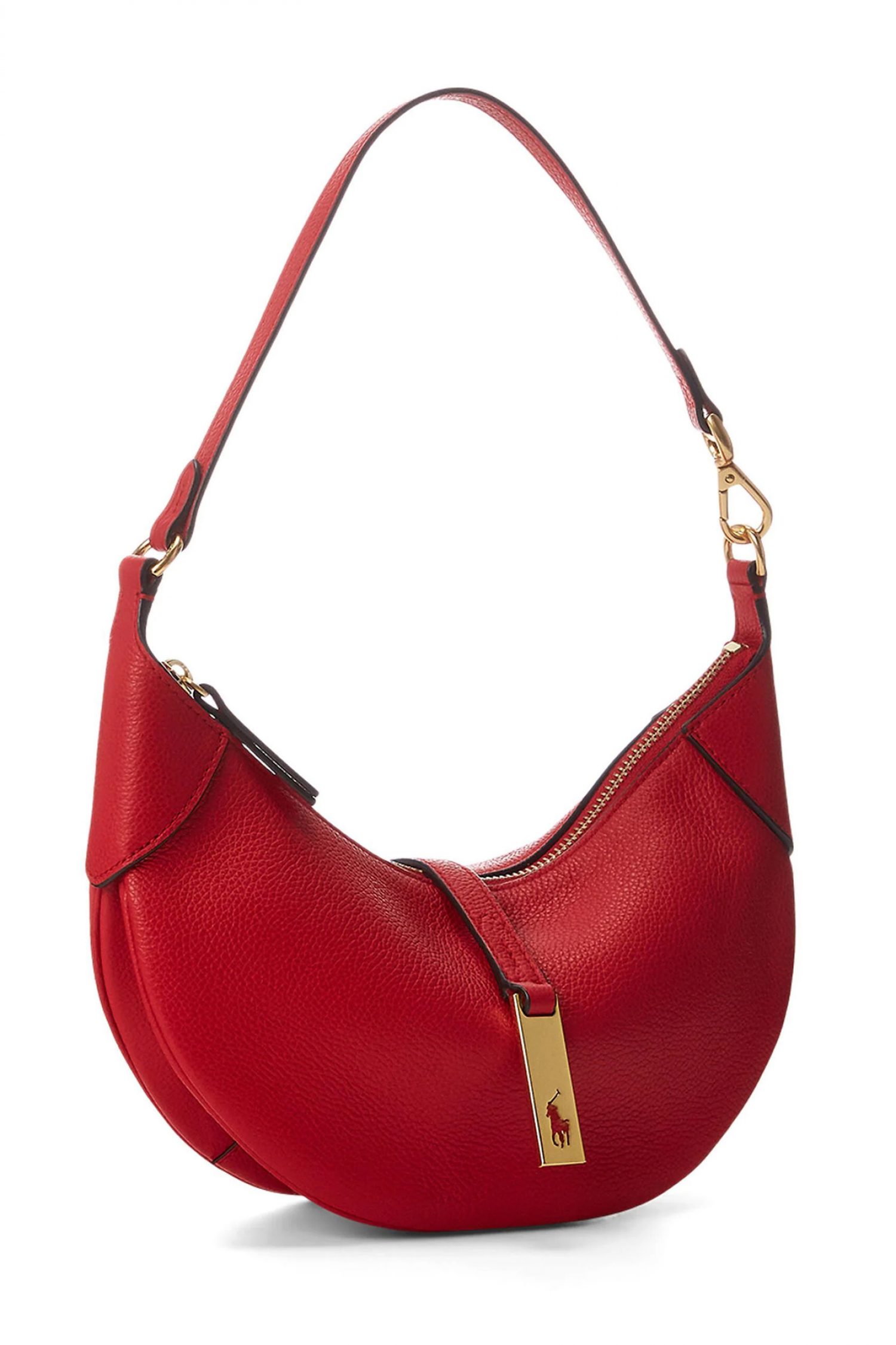 RALPH LAUREN ΤΣΑΝΤΑΚΙ ΩΜΟΥ ΜΕΤΑΛΛΙΚΟ LOGO ΦΕΡΜΟΥΑΡ ΚΟΚΚΙΝΟ