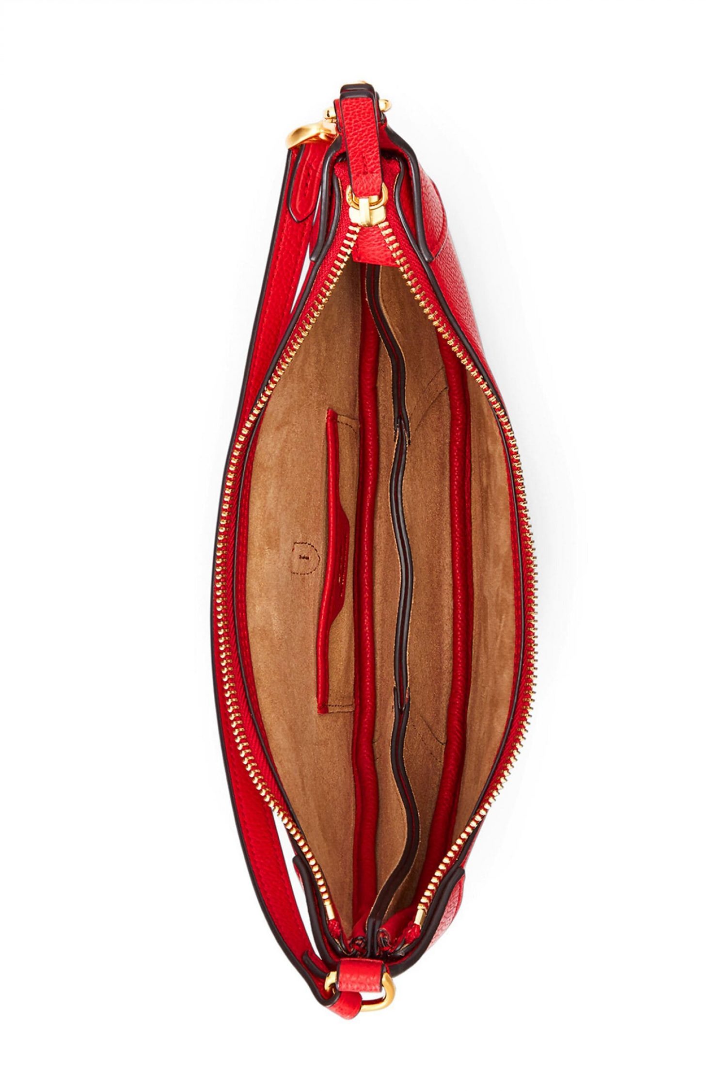 RALPH LAUREN ΤΣΑΝΤΑΚΙ ΩΜΟΥ ΜΕΤΑΛΛΙΚΟ LOGO ΦΕΡΜΟΥΑΡ ΚΟΚΚΙΝΟ