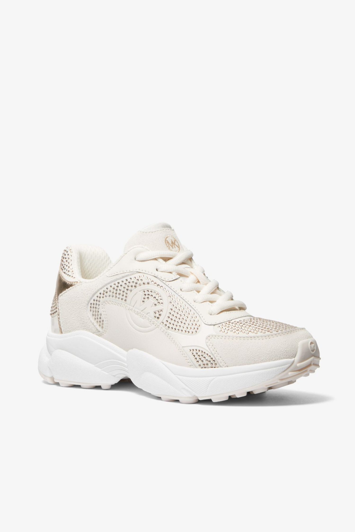 MICHAEL KORS ΠΑΠΟΥΤΣΙΑ SNEAKERS KEATON LACE UP SAMI TRAINER LOGO ΧΡΥΣΟ/ΚΡΕΜ φωτογραφία