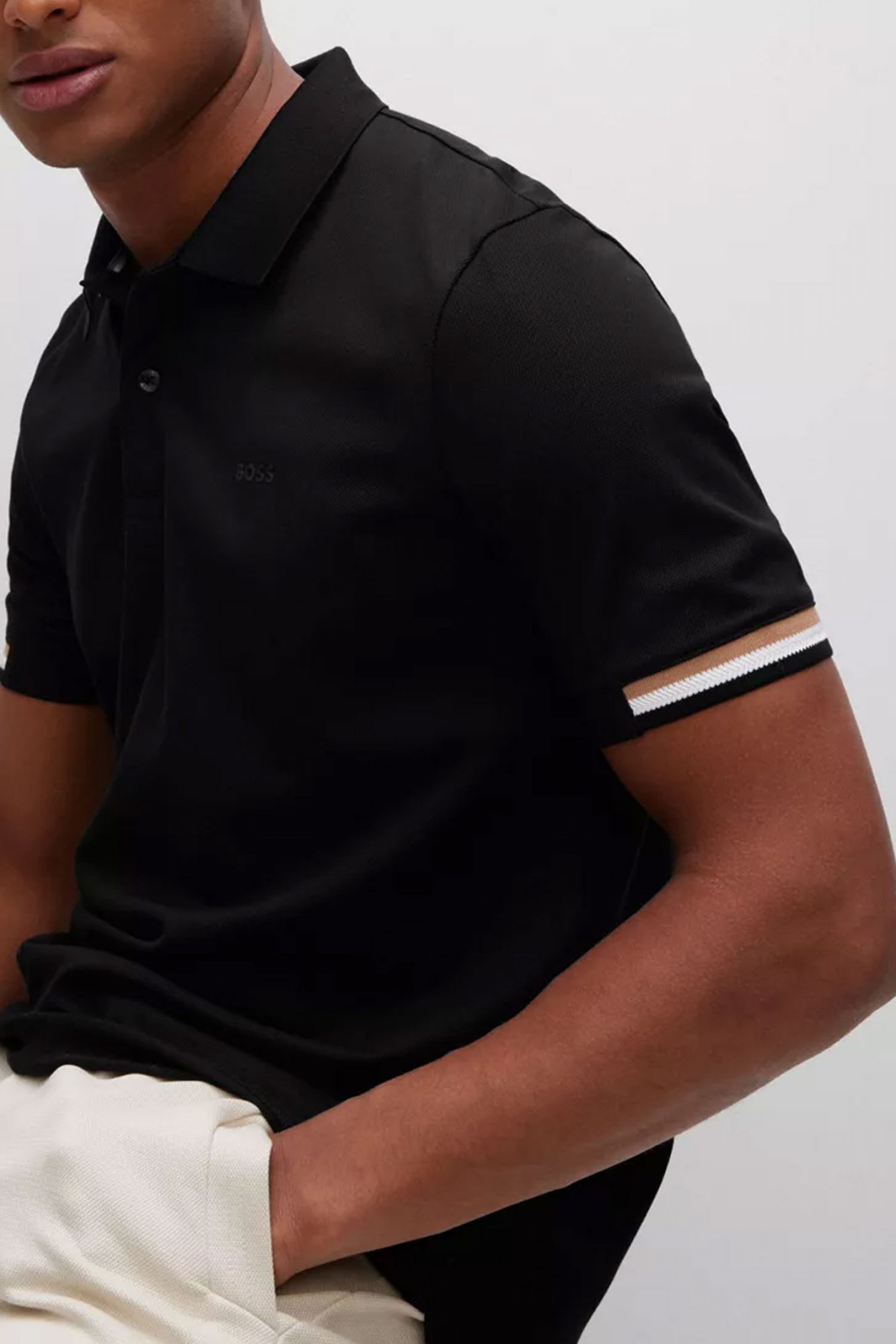 BOSS POLO PARLAY 147 MERCERISED ΜΑΥΡΟ φωτογραφία