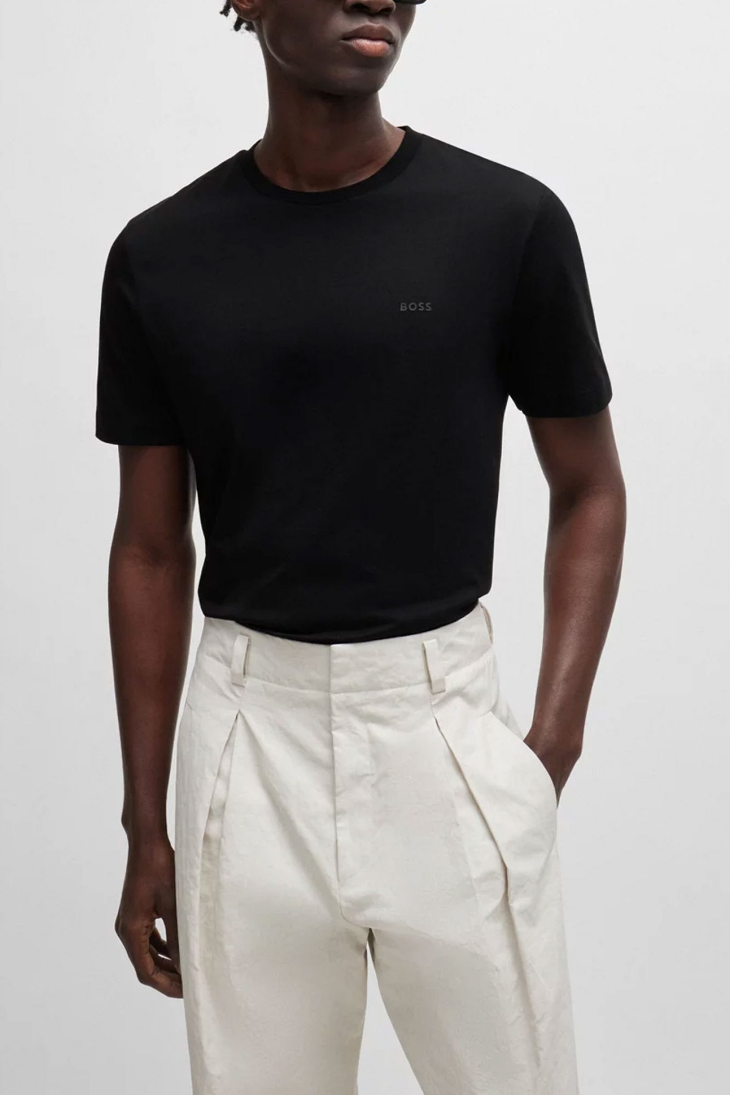 BOSS T-SHIRT THOMPSON 01 ΜΑΥΡΟ