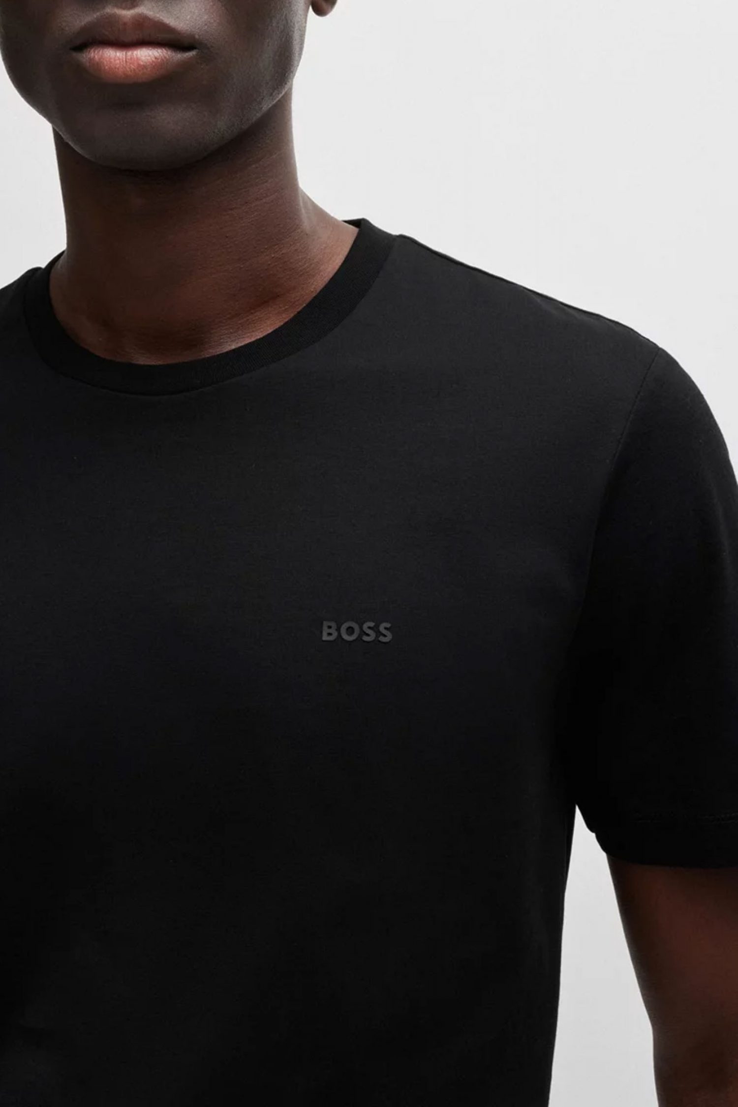 BOSS T-SHIRT THOMPSON 01 ΜΑΥΡΟ