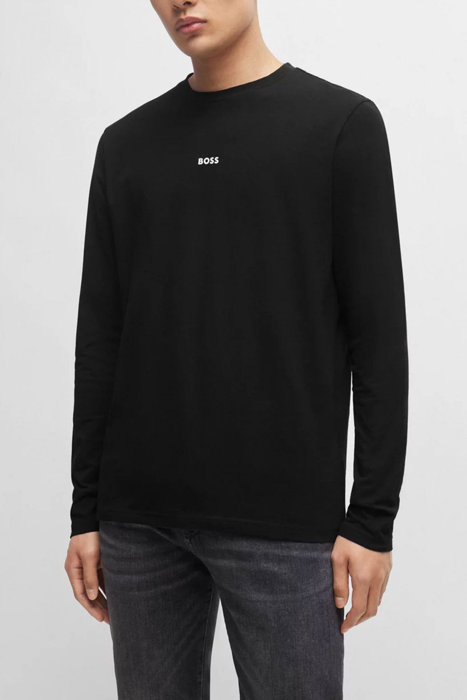 BOSS CASUAL T-SHIRT TCHARK ΜΑΥΡΟ