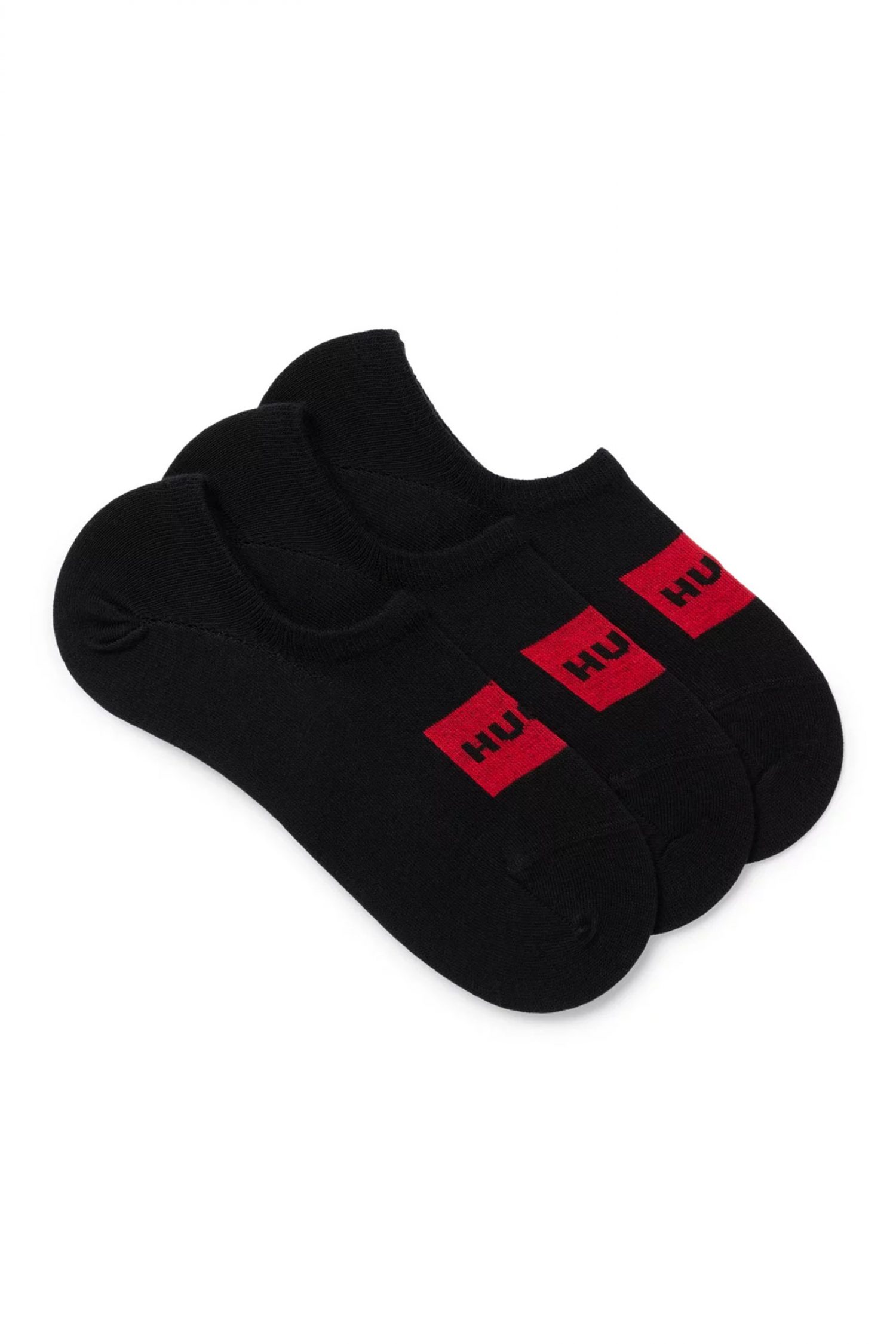 HUGO ΚΑΛΤΣΕΣ 3P LC LABEL CC ΜΑΥΡΟ-ΚΟΚΚΙΝΟ