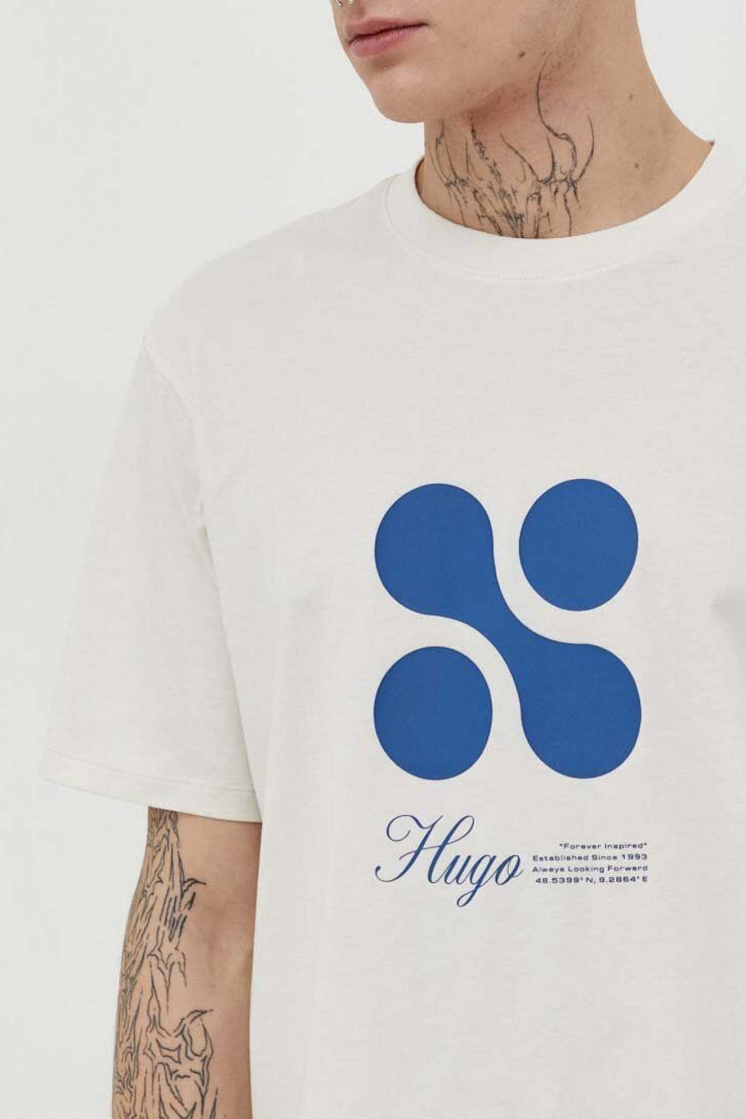 HUGO T-SHIRT DOOLING ΕΚΡΟΥ