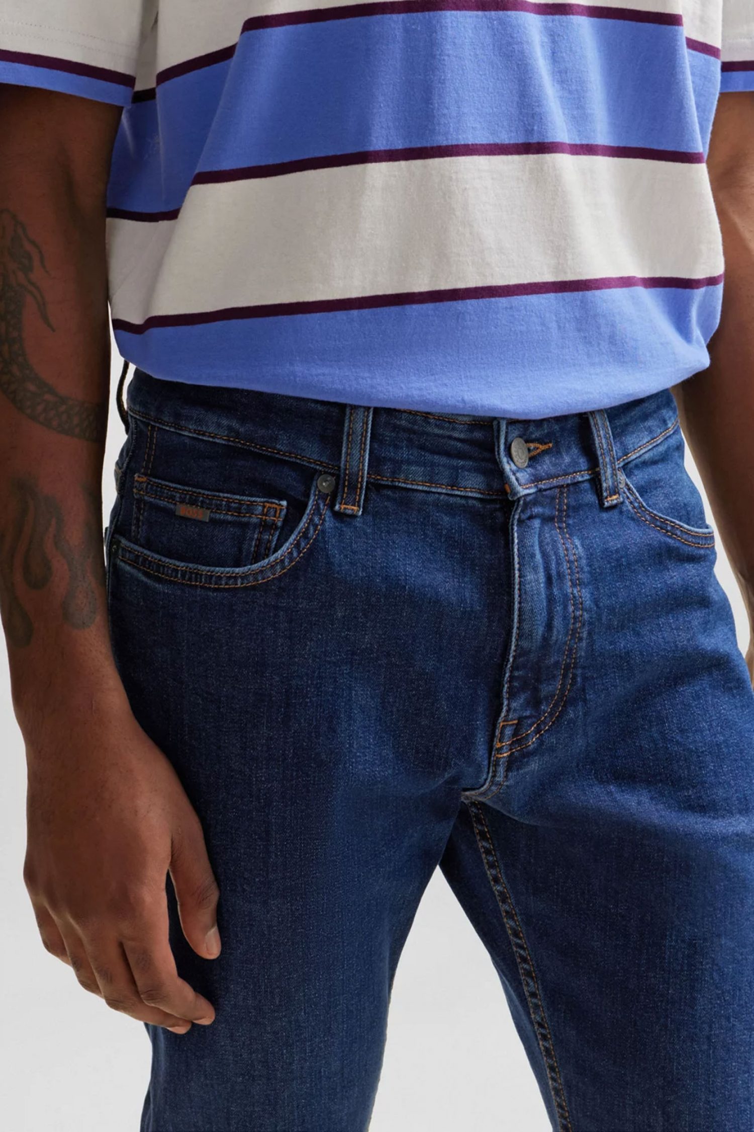 BOSS CASUAL ΠΑΝΤΕΛΟΝΙ JEANS DELAWARE BC-C SLIM FIT ΜΠΛΕ φωτογραφία