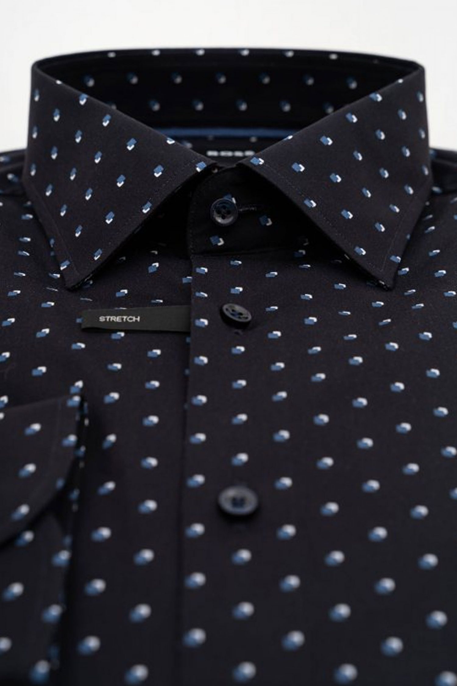 BOSS ΠΟΥΚΑΜΙΣΟ ΠΟΥΑ SLIM FIT STRETCH H-HANK-KENT-C1-214 ΜΠΛΕ