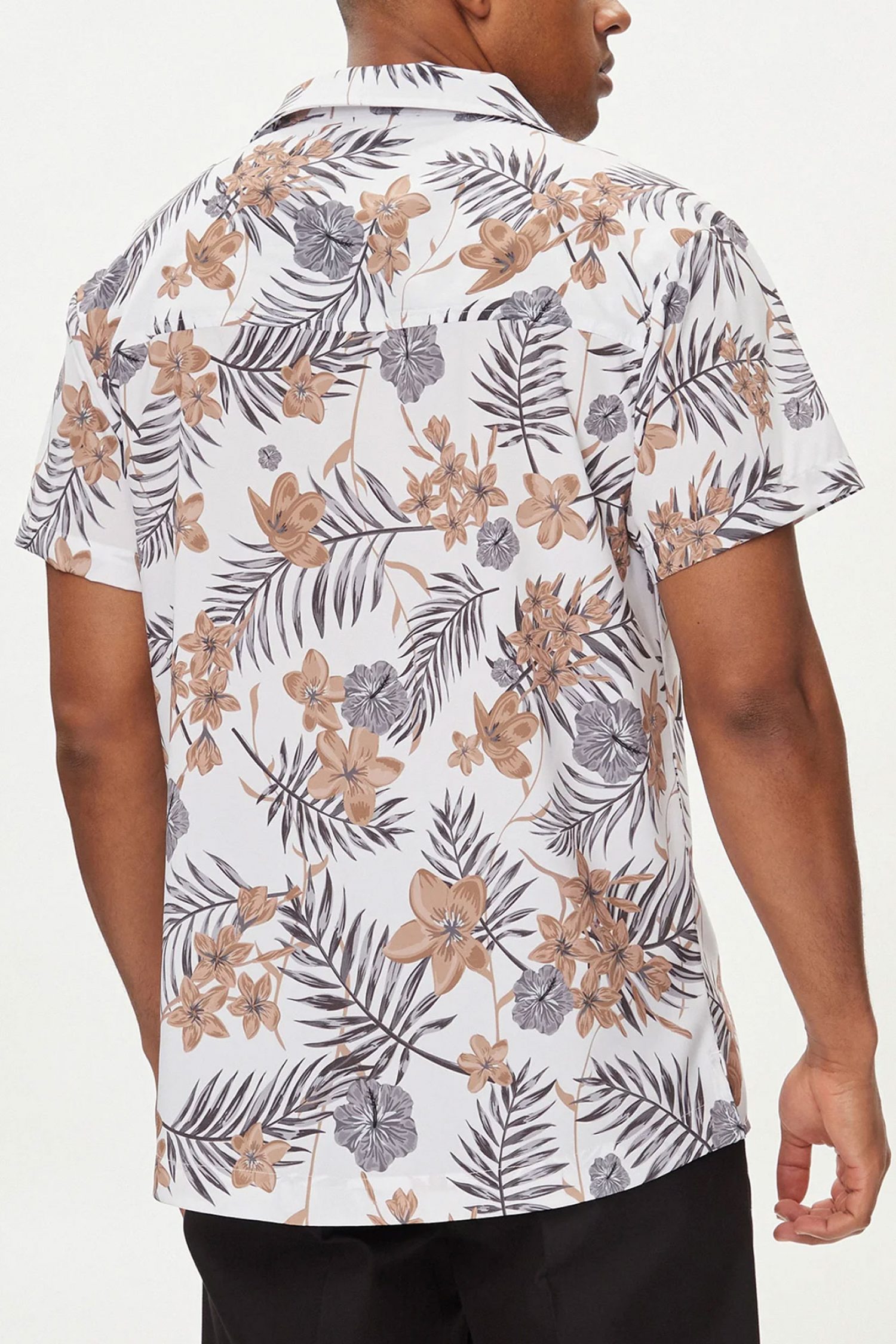 BOSS BEACHWEAR ΠΟΥΚΑΜΙΣΟ BEACH SHIRT ΦΛΟΡΑΛ ΛΕΥΚΟ φωτογραφία