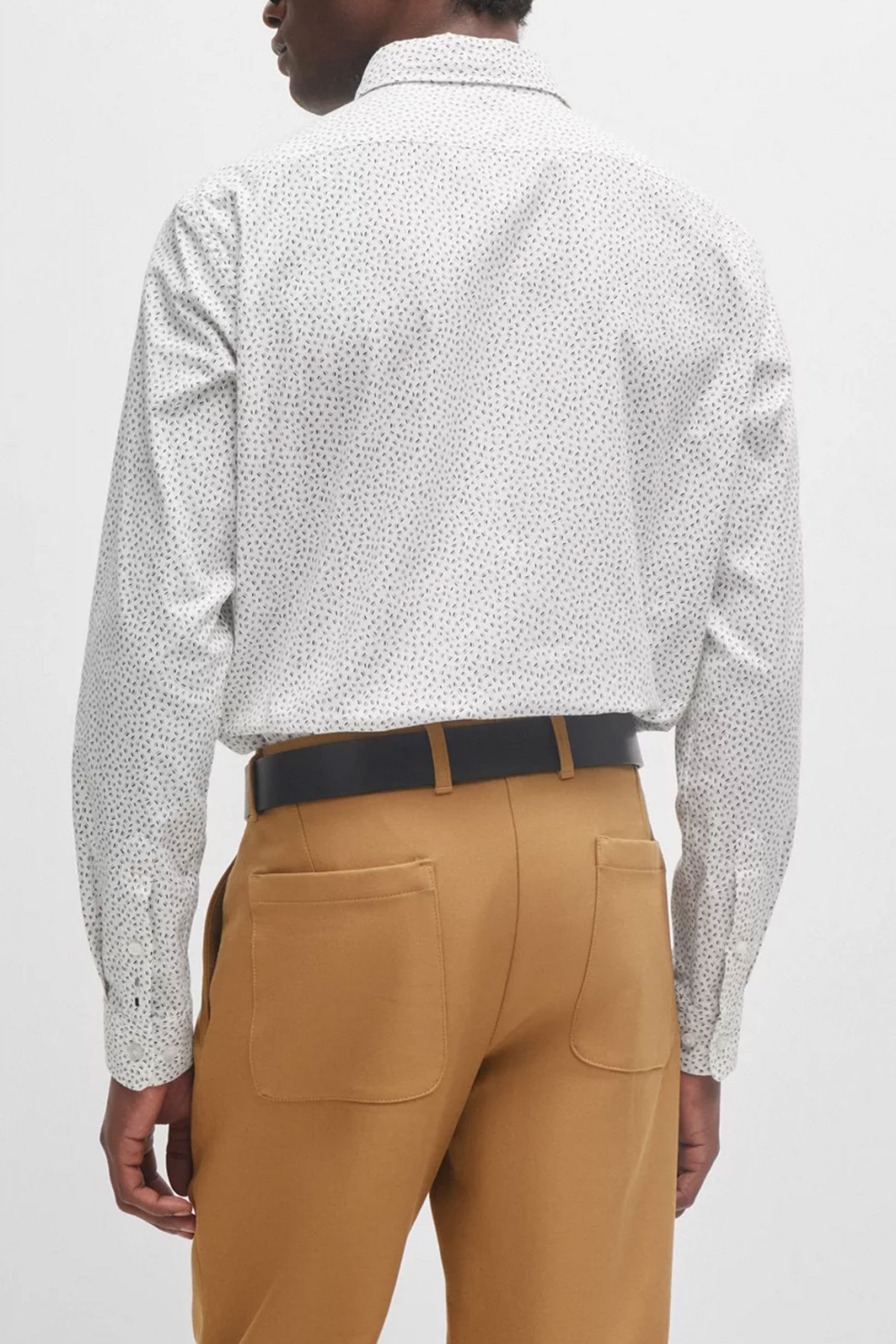 BOSS ΠΟΥΚΑΜΙΣΟ ΜΙΚΡΟΣΧΕΔΙΟ REGULAR FIT S-LIAM-KENTC1-233 ΛΕΥΚΟ-ΜΠΛΕ