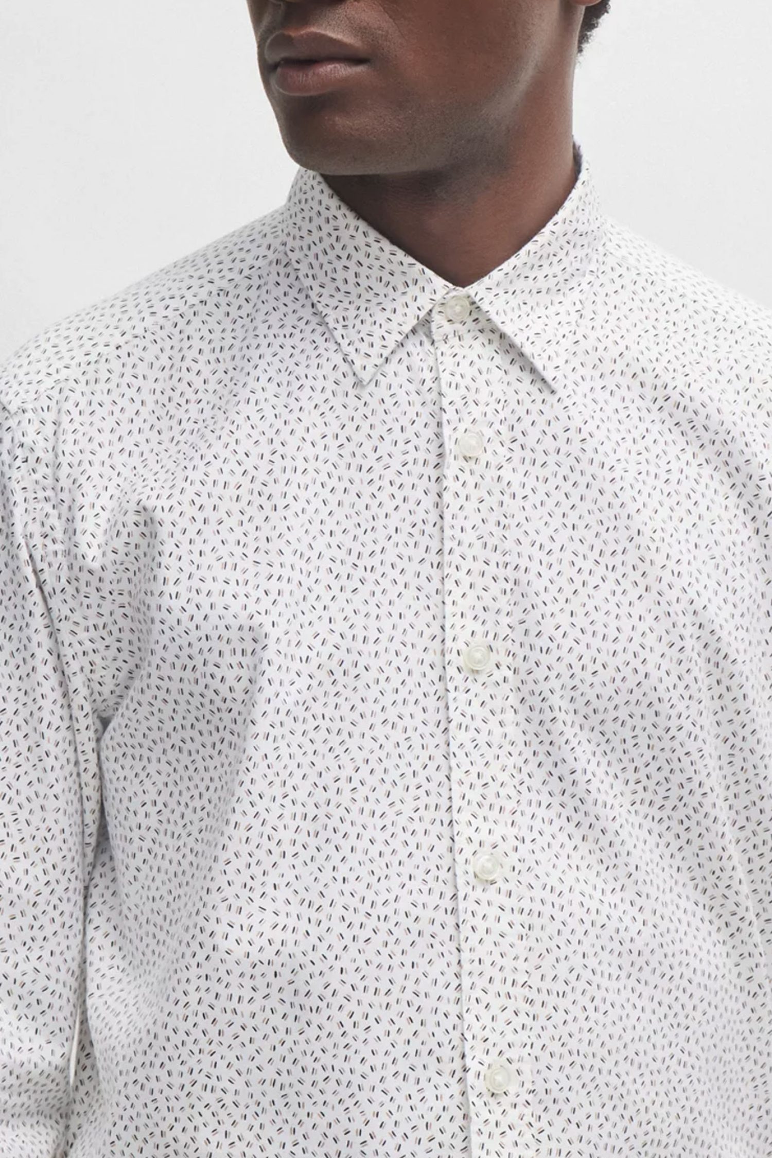 BOSS ΠΟΥΚΑΜΙΣΟ ΜΙΚΡΟΣΧΕΔΙΟ REGULAR FIT S-LIAM-KENTC1-233 ΛΕΥΚΟ-ΜΠΛΕ φωτογραφία