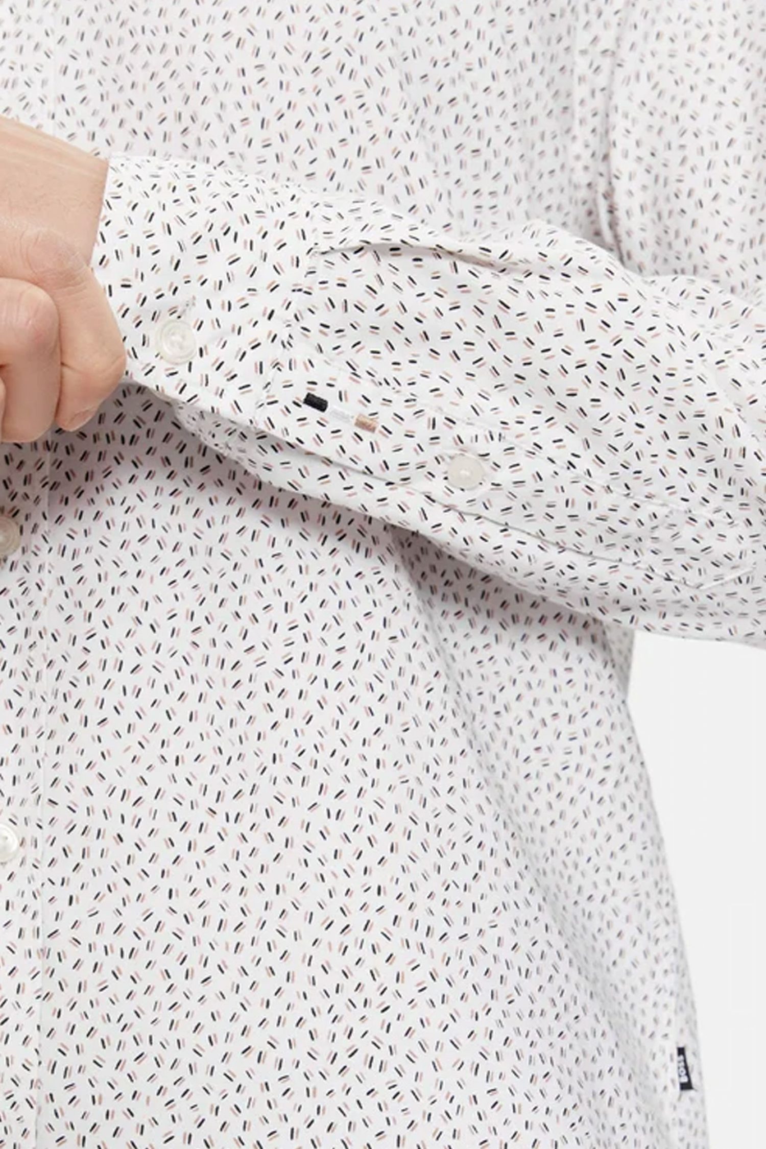 BOSS ΠΟΥΚΑΜΙΣΟ ΜΙΚΡΟΣΧΕΔΙΟ REGULAR FIT S-LIAM-KENTC1-233 ΛΕΥΚΟ-ΚΑΦΕ-ΜΑΥΡΟ