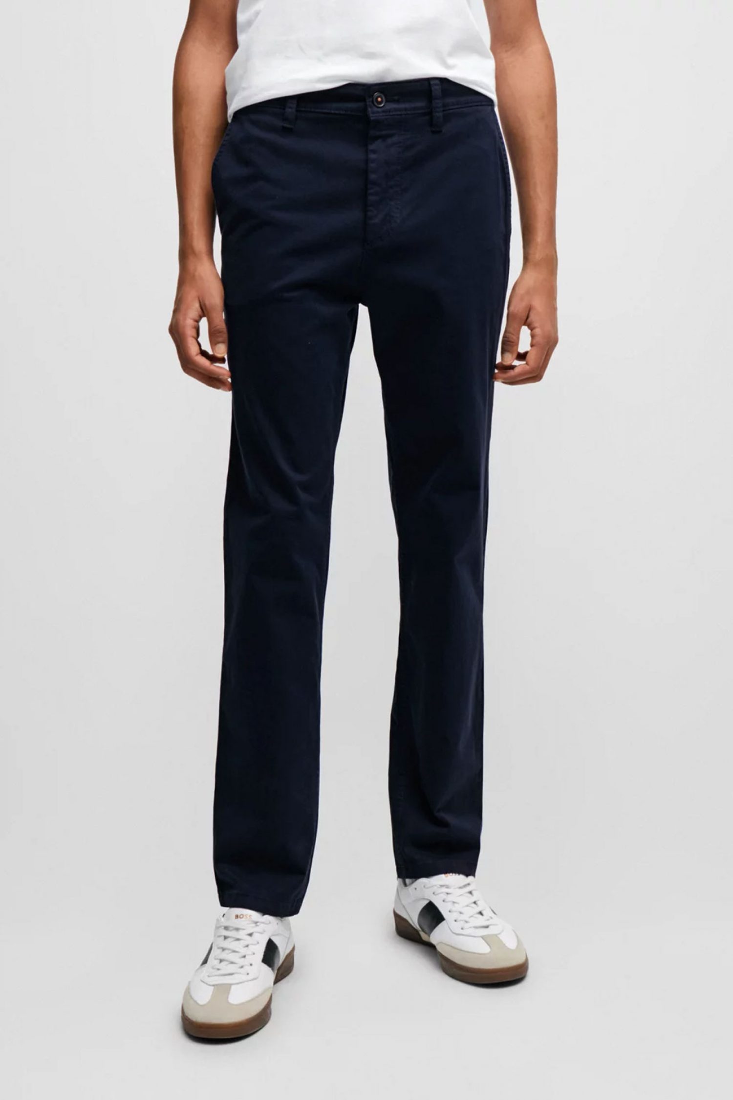 BOSS CASUAL ΠΑΝΤΕΛΟΝΙ CHINO TAPERED FIT ΣΚΟΥΡΟ ΜΠΛΕ