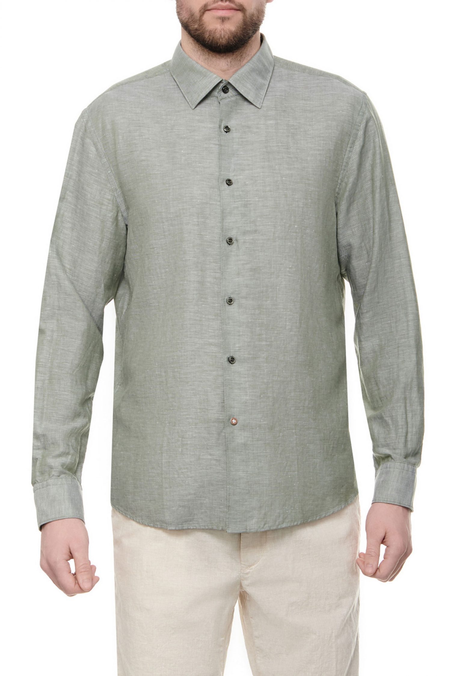 BOSS ΠΟΥΚΑΜΙΣΟ ΛΙΝΟ CASUAL FIT C-HAL-KENT-C3-223 ΧΑΚΙ