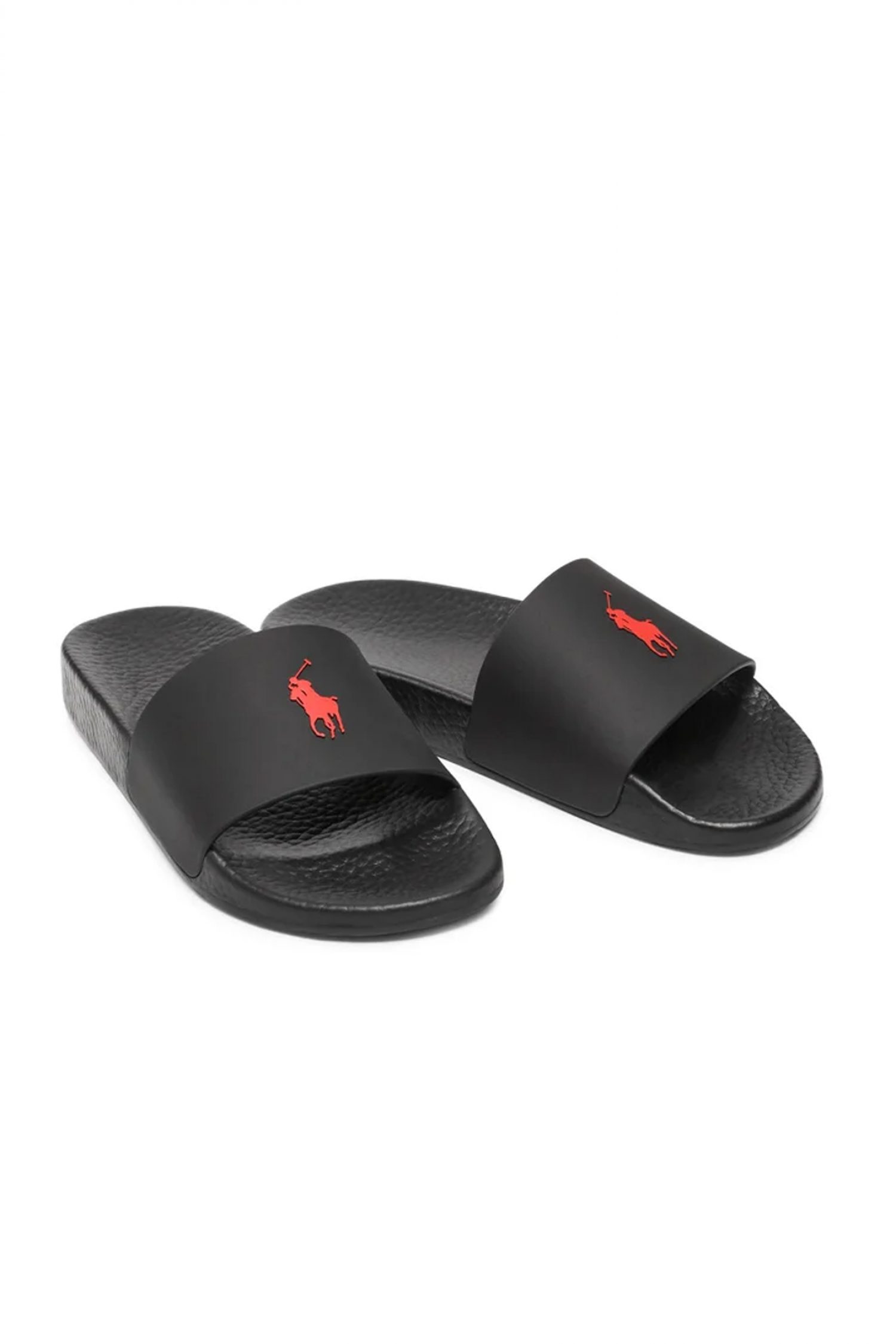 RALPH LAUREN ΠΑΠΟΥΤΣΙΑ ΠΑΝΤΟΦΛΑ POLO SLIDE -SN-SLI ΜΑΥΡΟ-ΚΟΚΚΙΝΟ φωτογραφία