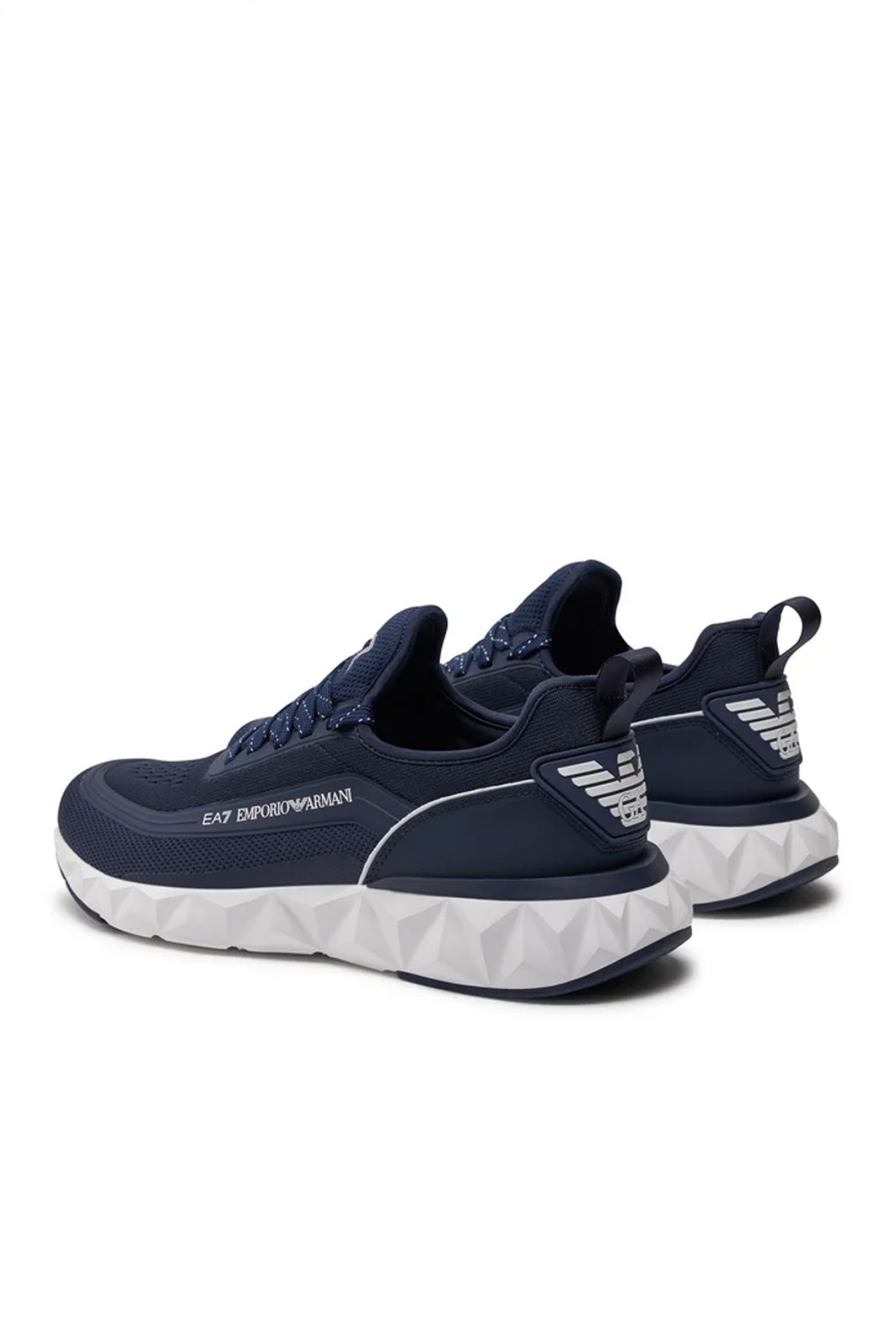 ARMANI 7 ΠΑΠΟΥΤΣΙΑ SNEAKERS LOGO ΜΠΛΕ-ΛΕΥΚΟ