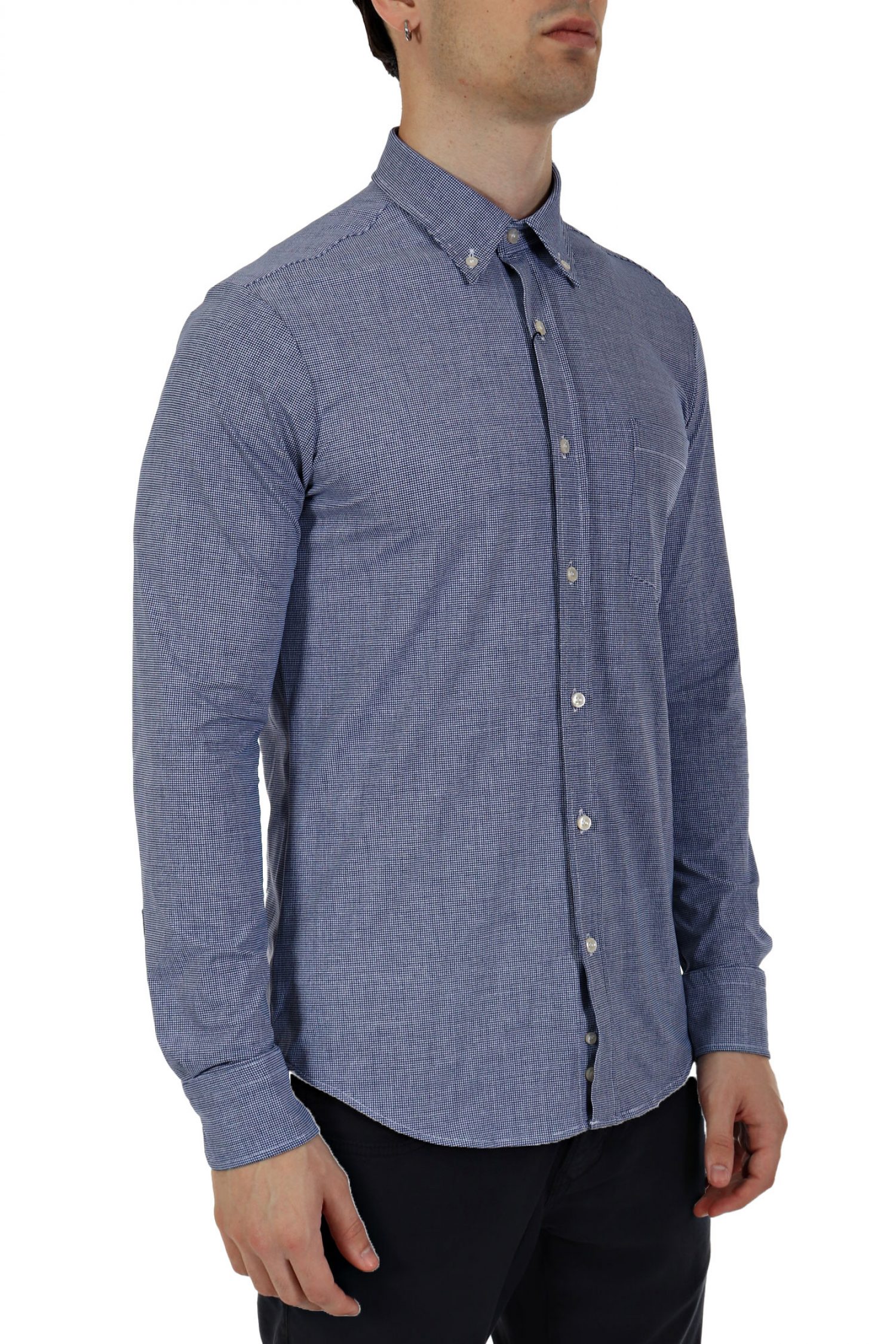 PAUL&SHARK ΠΟΥΚΑΜΙΣΟ ΜΙΚΡΟΚΑΡΩ BUTTON DOWN ΜΠΛΕ φωτογραφία