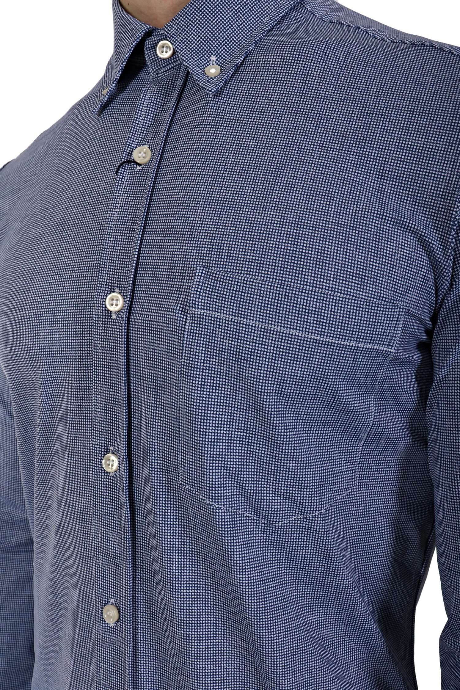 PAUL&SHARK ΠΟΥΚΑΜΙΣΟ ΜΙΚΡΟΚΑΡΩ BUTTON DOWN ΜΠΛΕ φωτογραφία