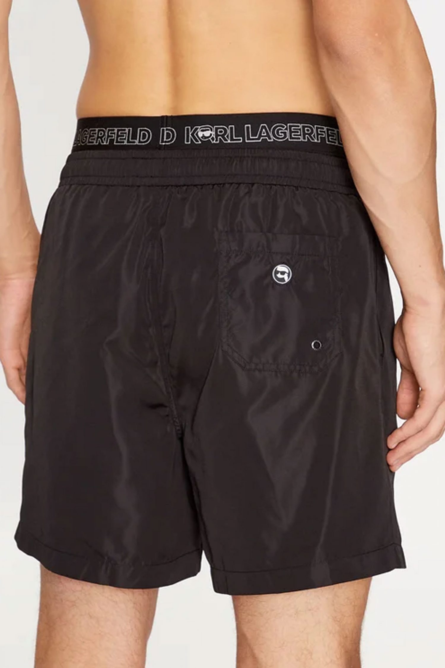 KARL LAGERGELD ΜΑΓΙΩ ΣΟΡΤΣ LOGO IKONIK 2.0 ELASTIC MΕD ΜΑΥΡΟ