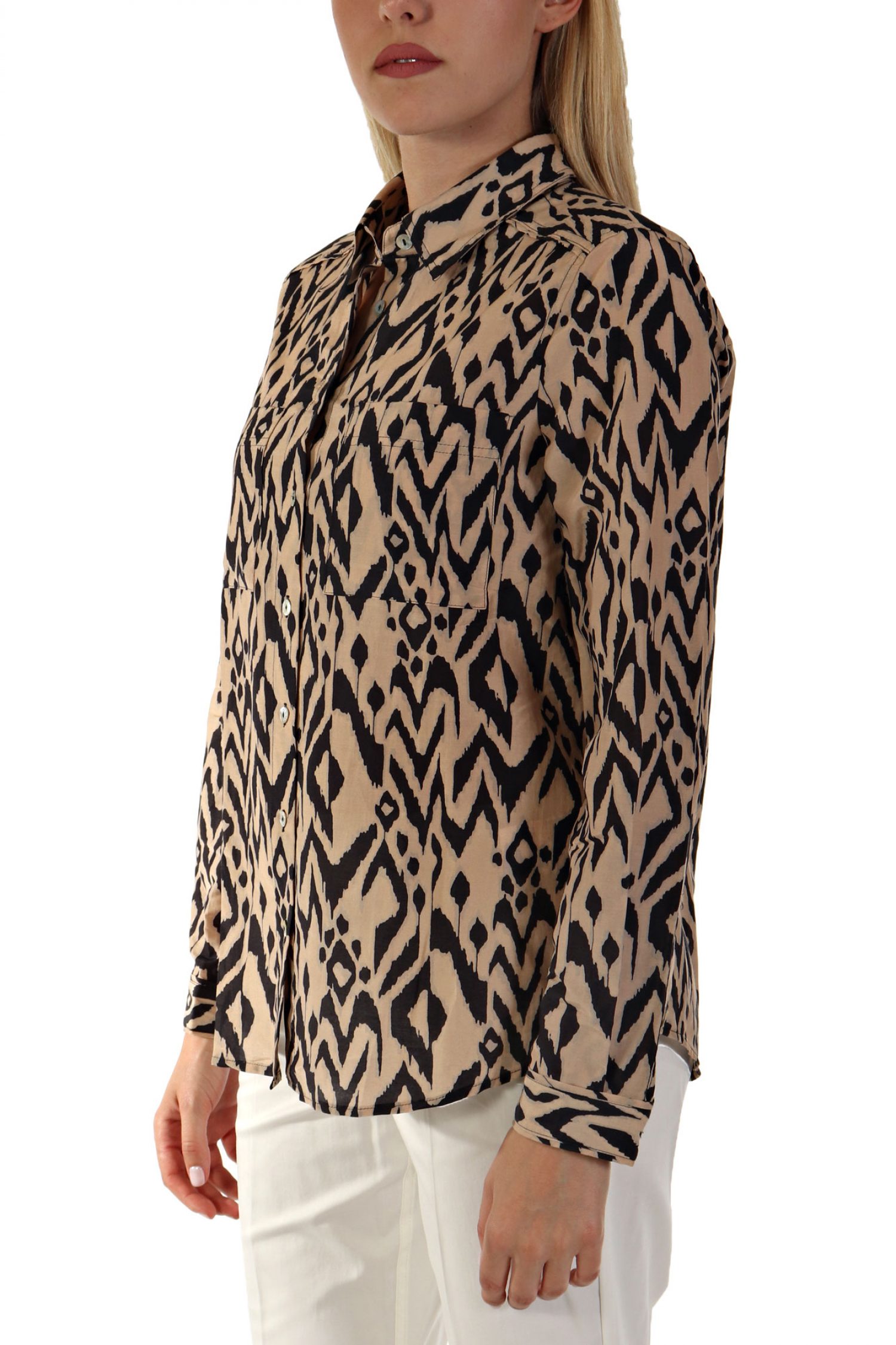 MARELLA SPORT ΠΟΥΚΑΜΙΣΟ AGAPE ALL OVER PRINT ΜΠΕΖ-ΜΑΥΡΟ φωτογραφία